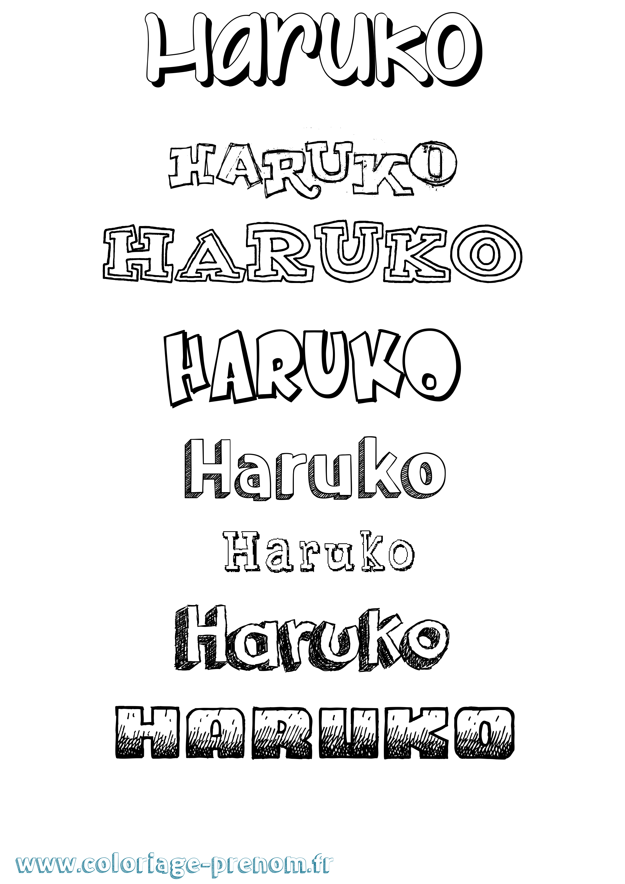 Coloriage prénom Haruko Dessiné