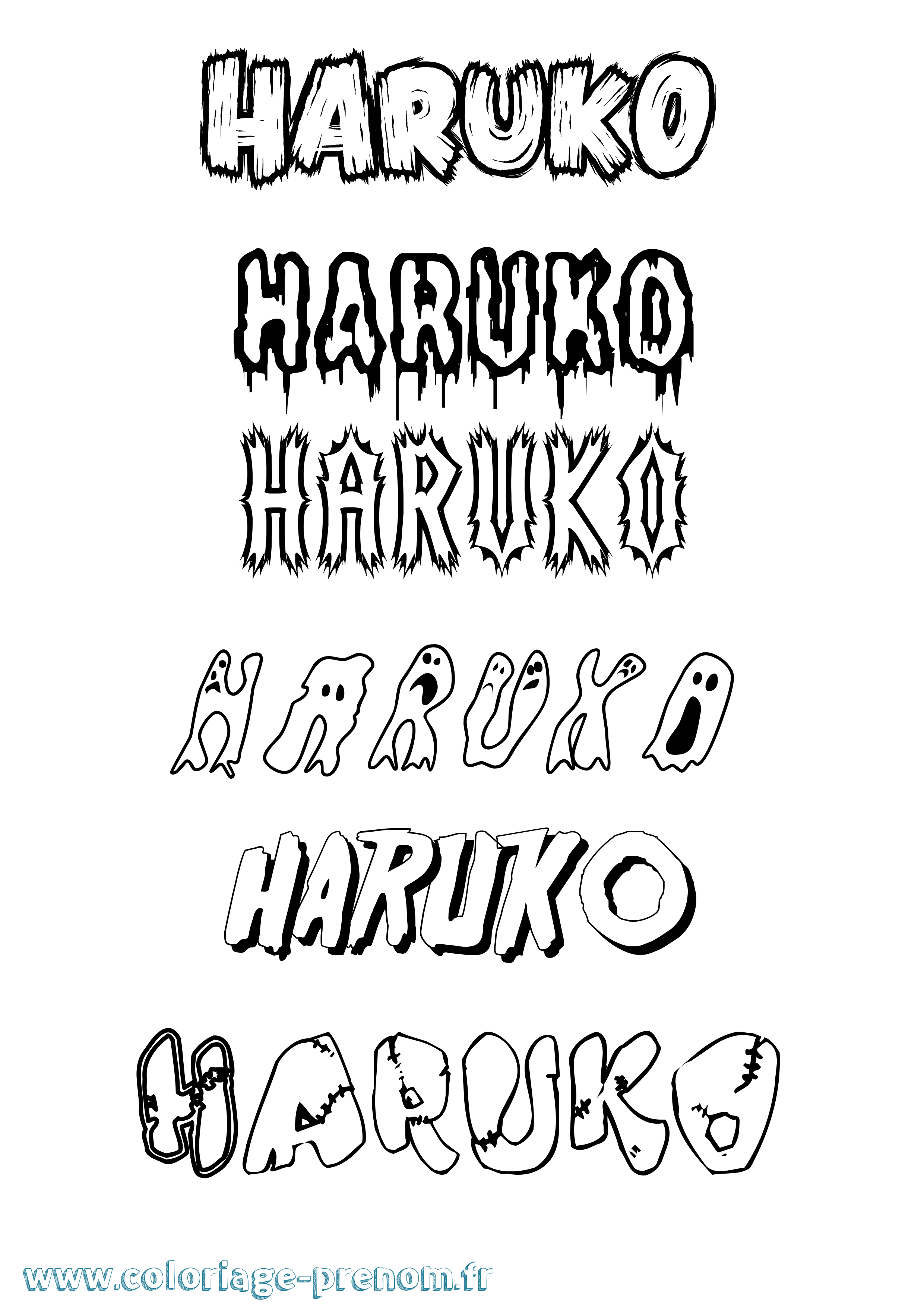 Coloriage prénom Haruko Frisson