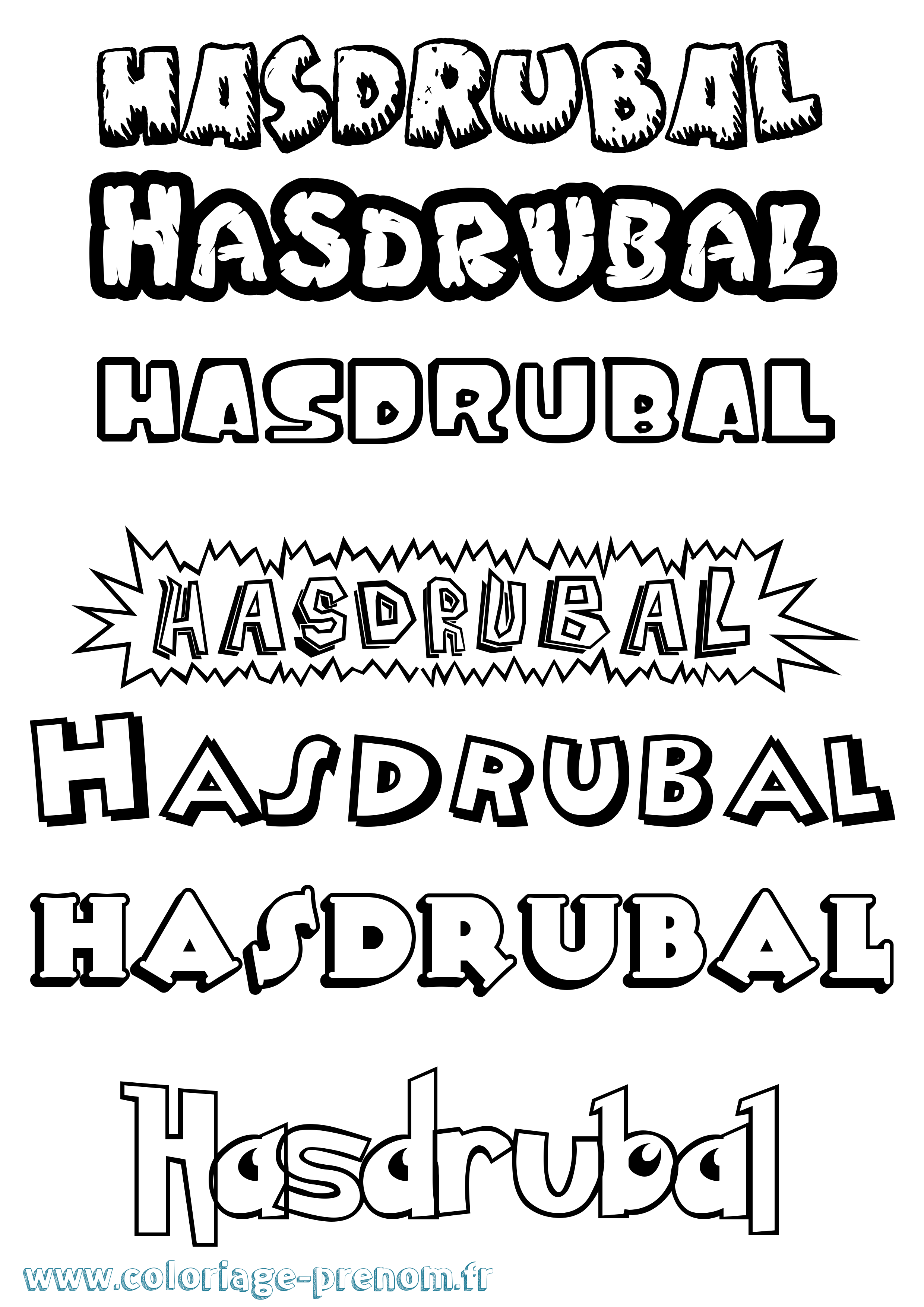 Coloriage Hasdrubal Dessin Animé Coloriage prénom Hasdrubal Dessin Animé