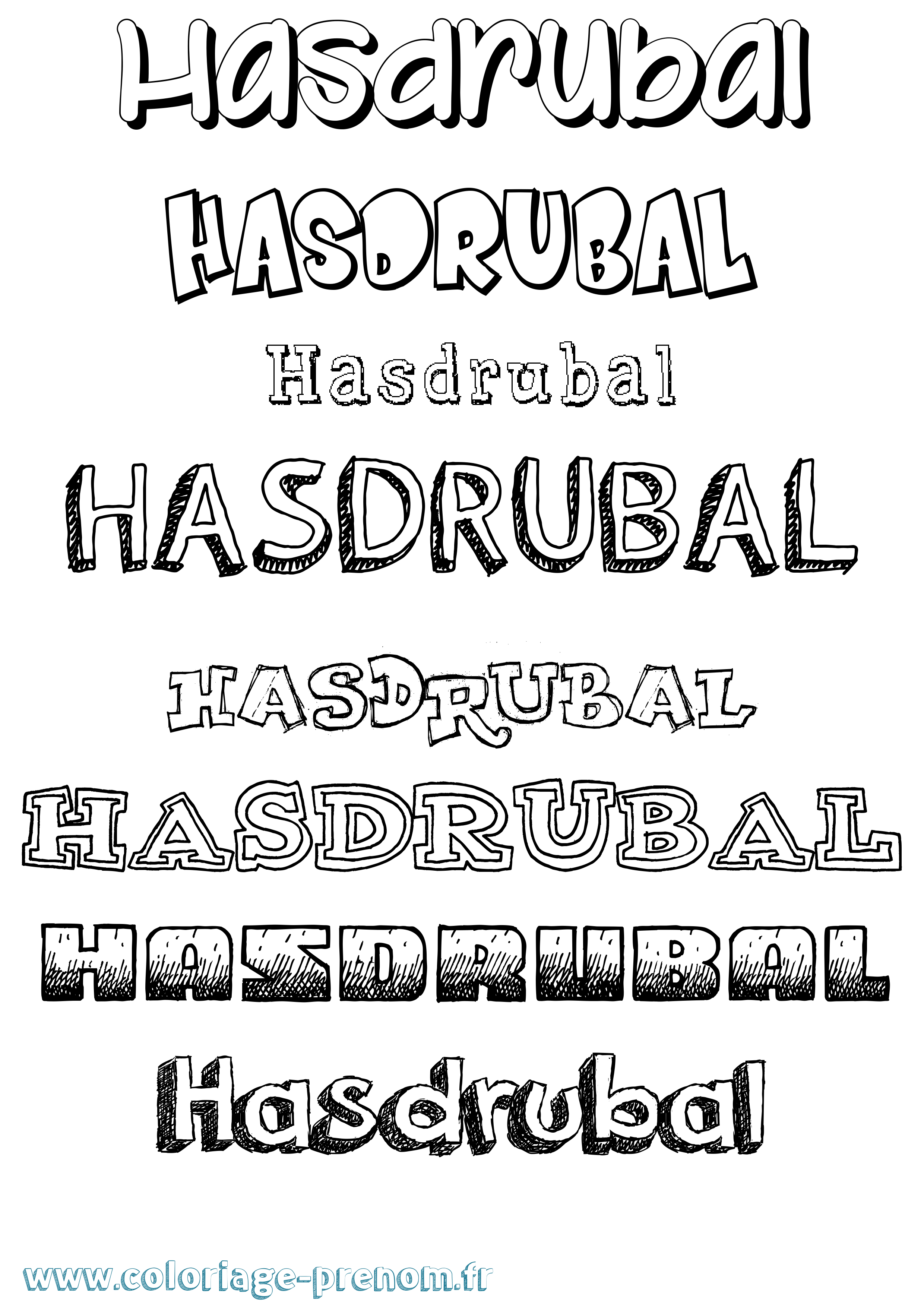 Coloriage Hasdrubal Dessiné Coloriage prénom Hasdrubal Dessiné