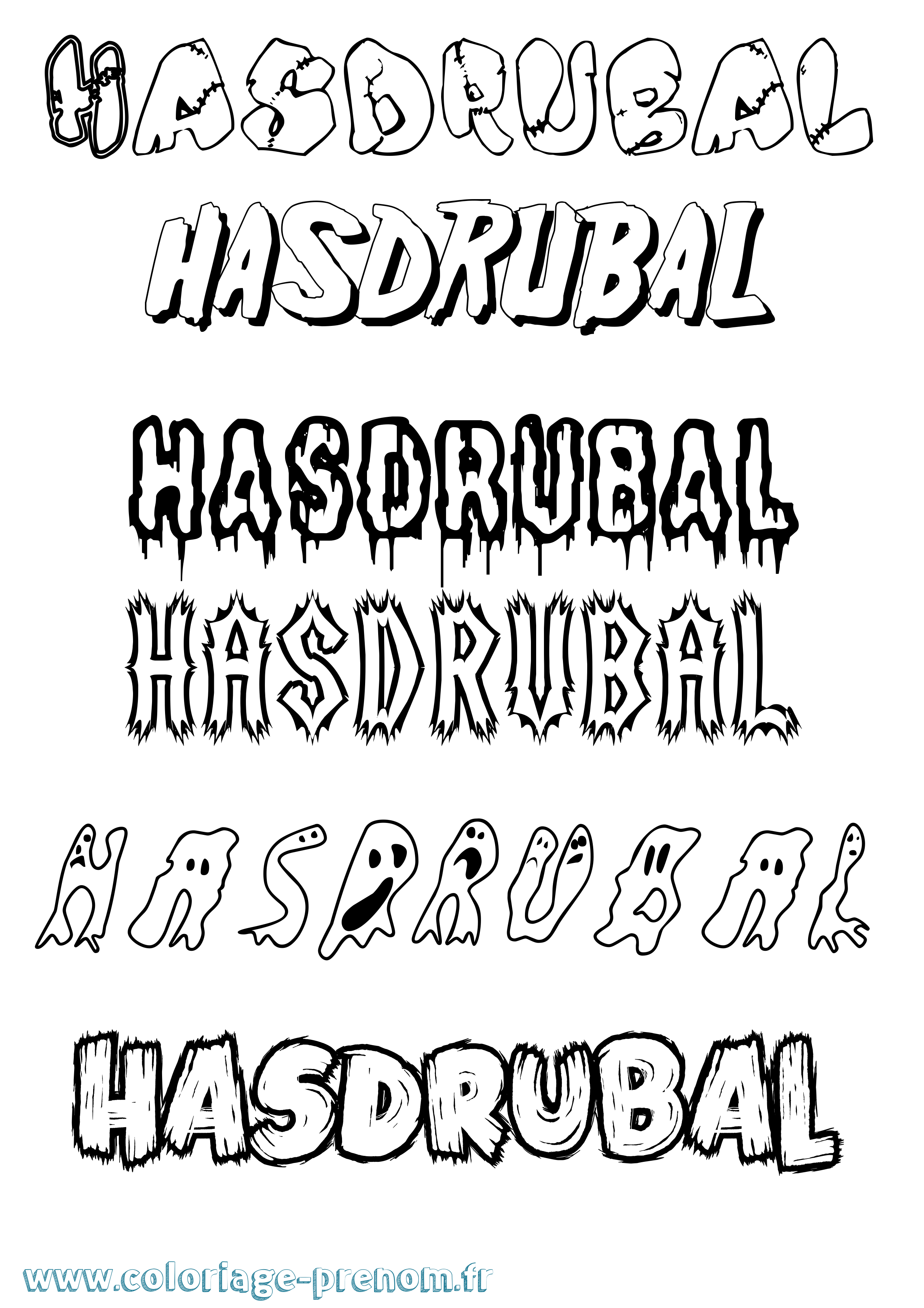 Coloriage Hasdrubal Frisson Coloriage prénom Hasdrubal Frisson
