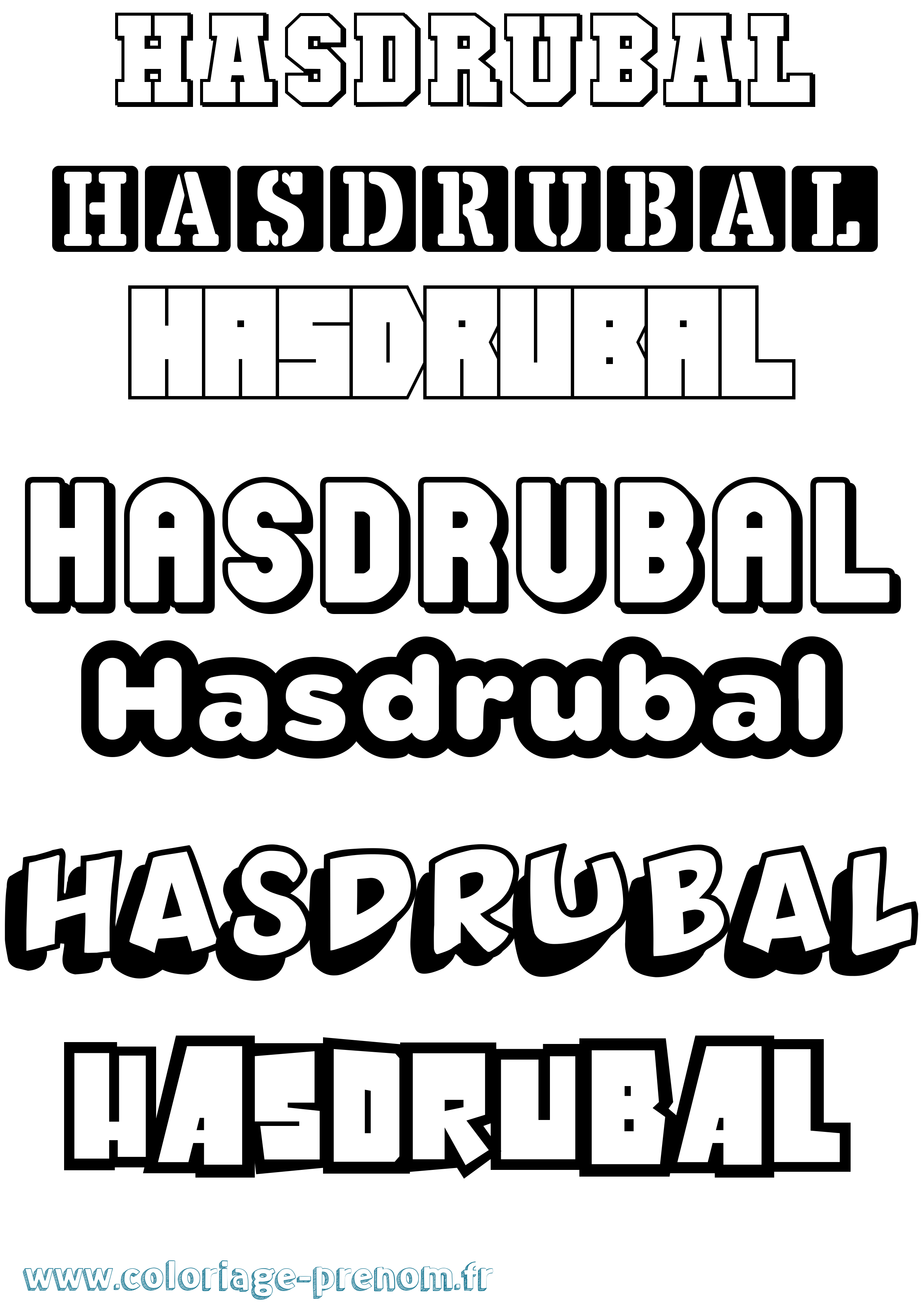 Coloriage Hasdrubal Simple Coloriage prénom Hasdrubal Simple