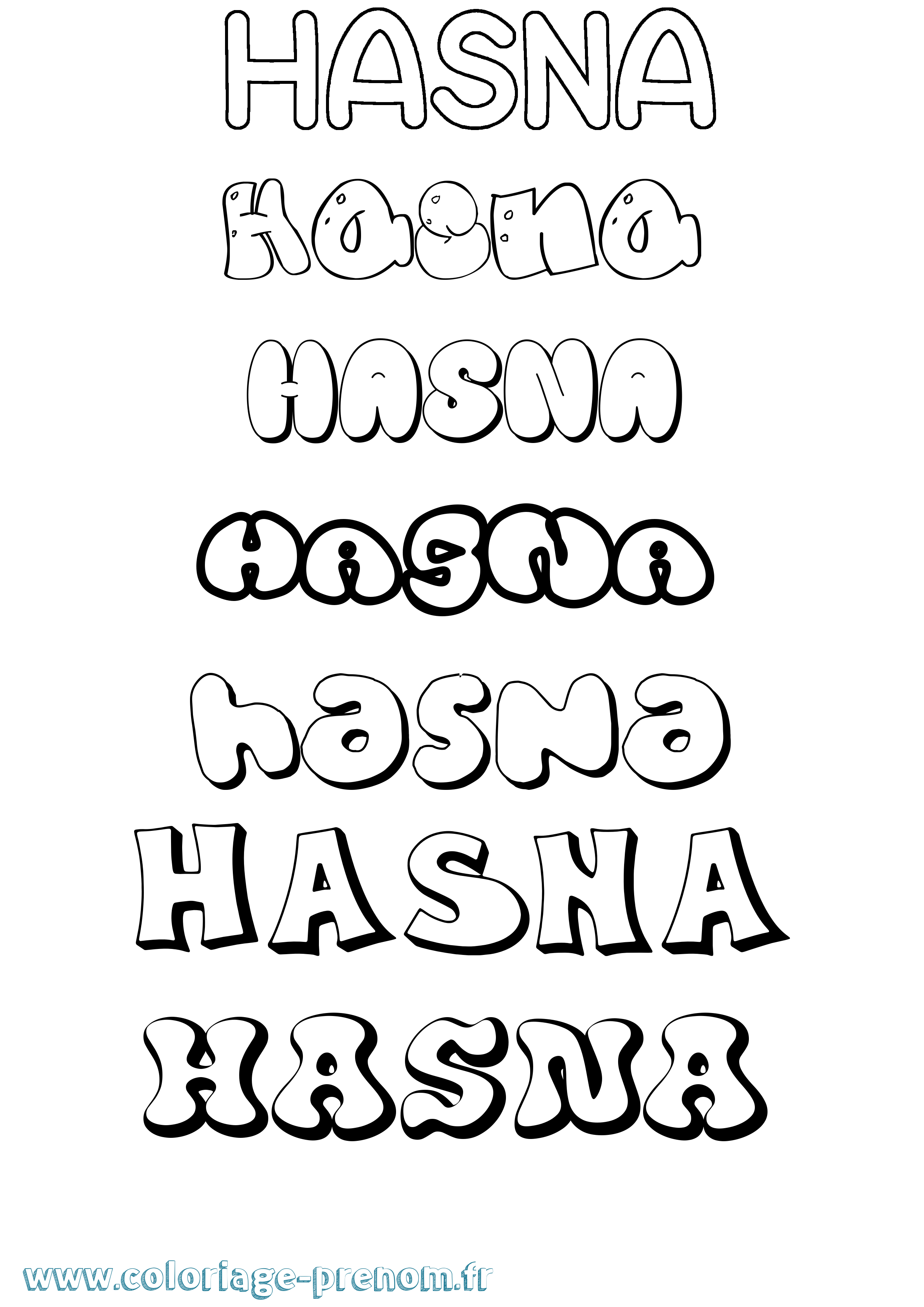 Coloriage prénom Hasna