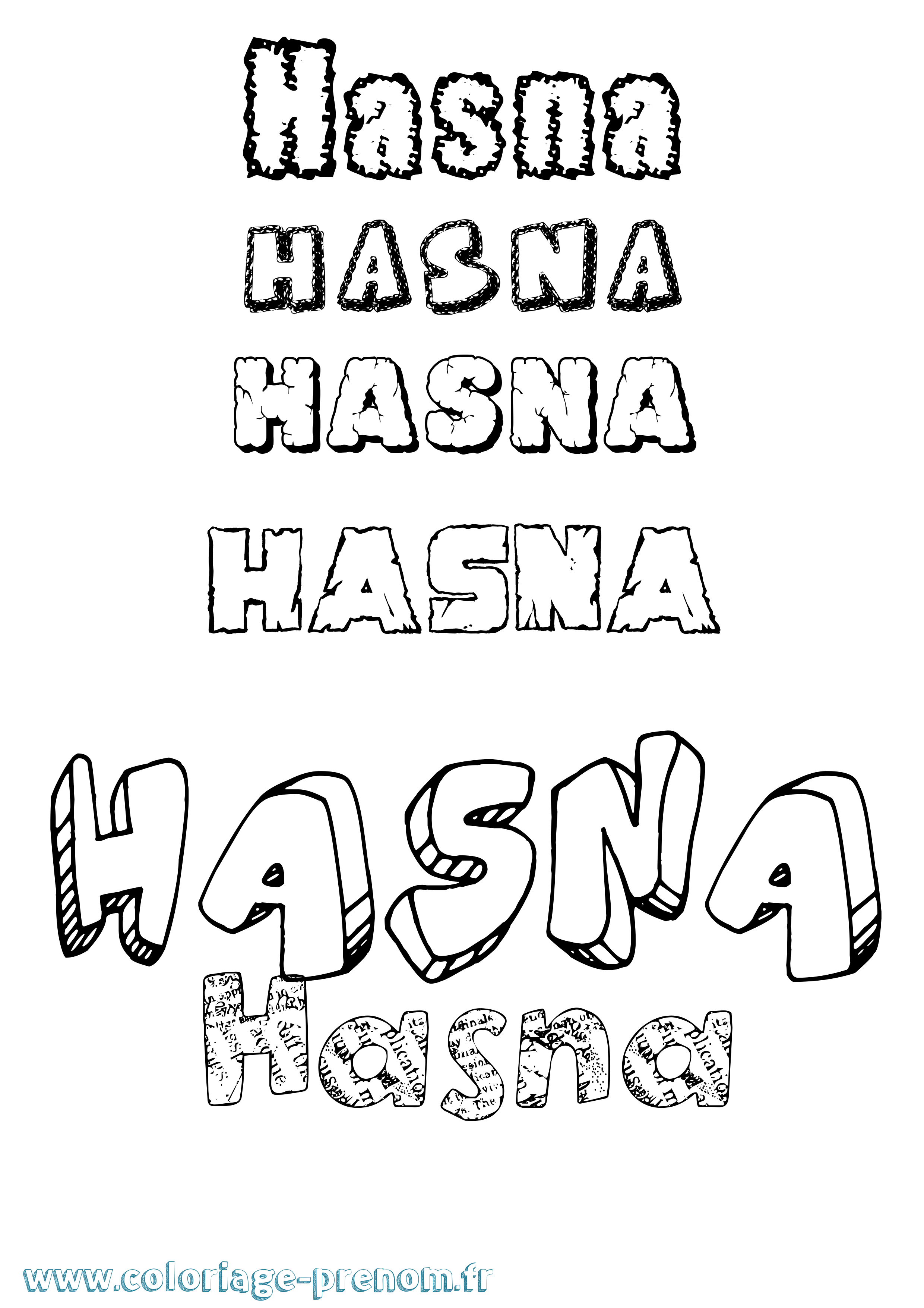 Coloriage prénom Hasna