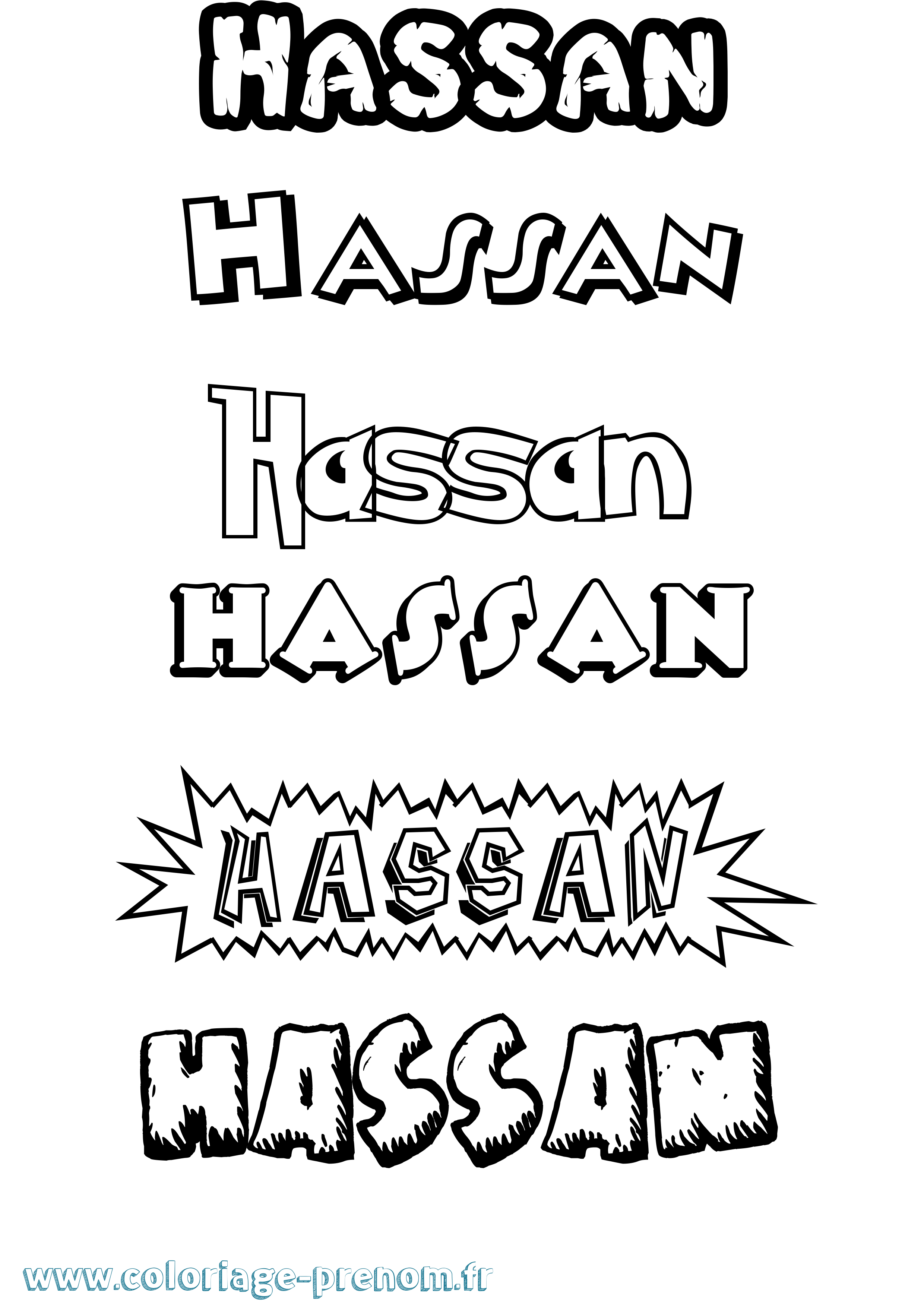 Coloriage prénom Hassan Dessin Animé