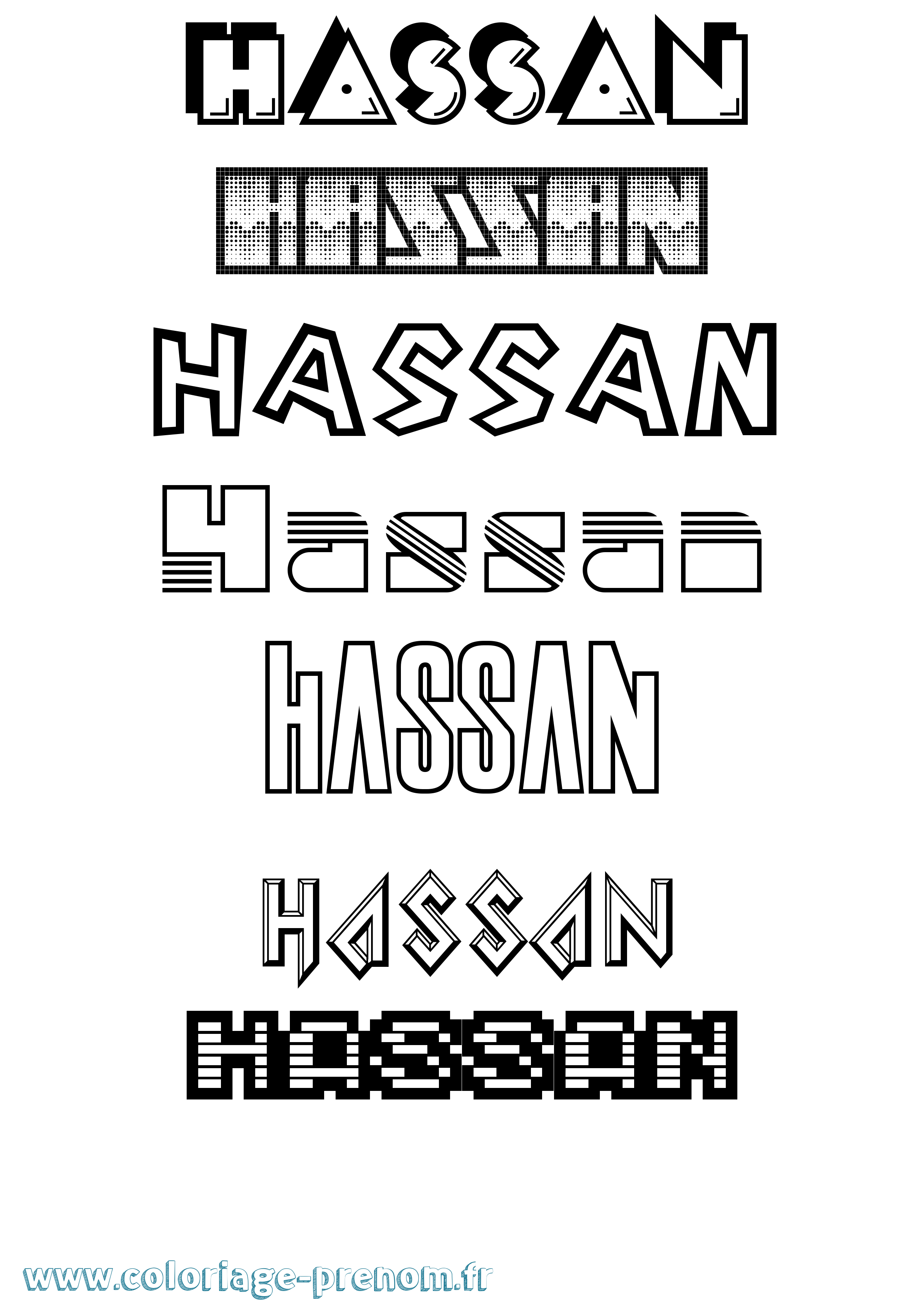 Coloriage prénom Hassan Jeux Vidéos