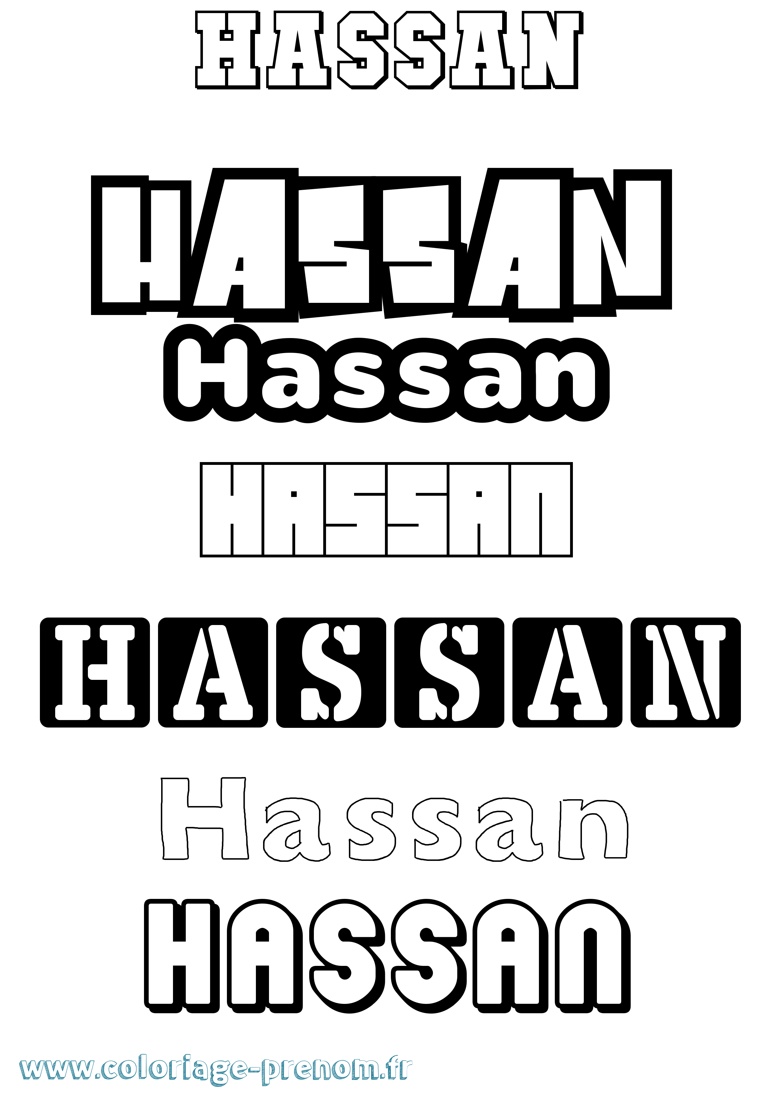 Coloriage prénom Hassan