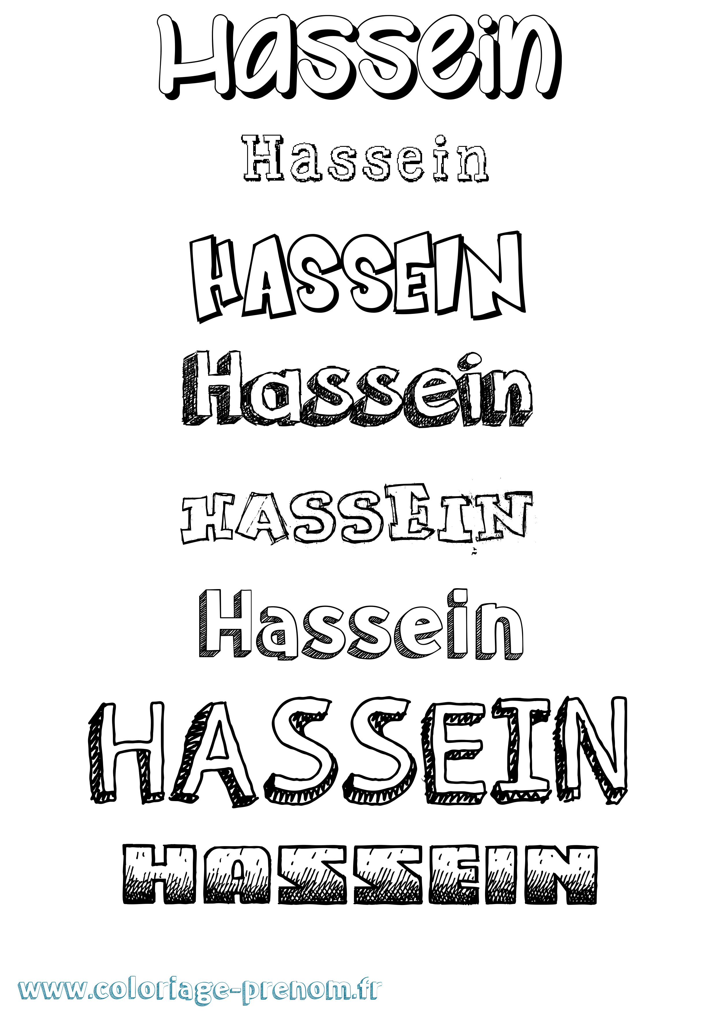Coloriage Hassein Dessiné Coloriage prénom Hassein Dessiné