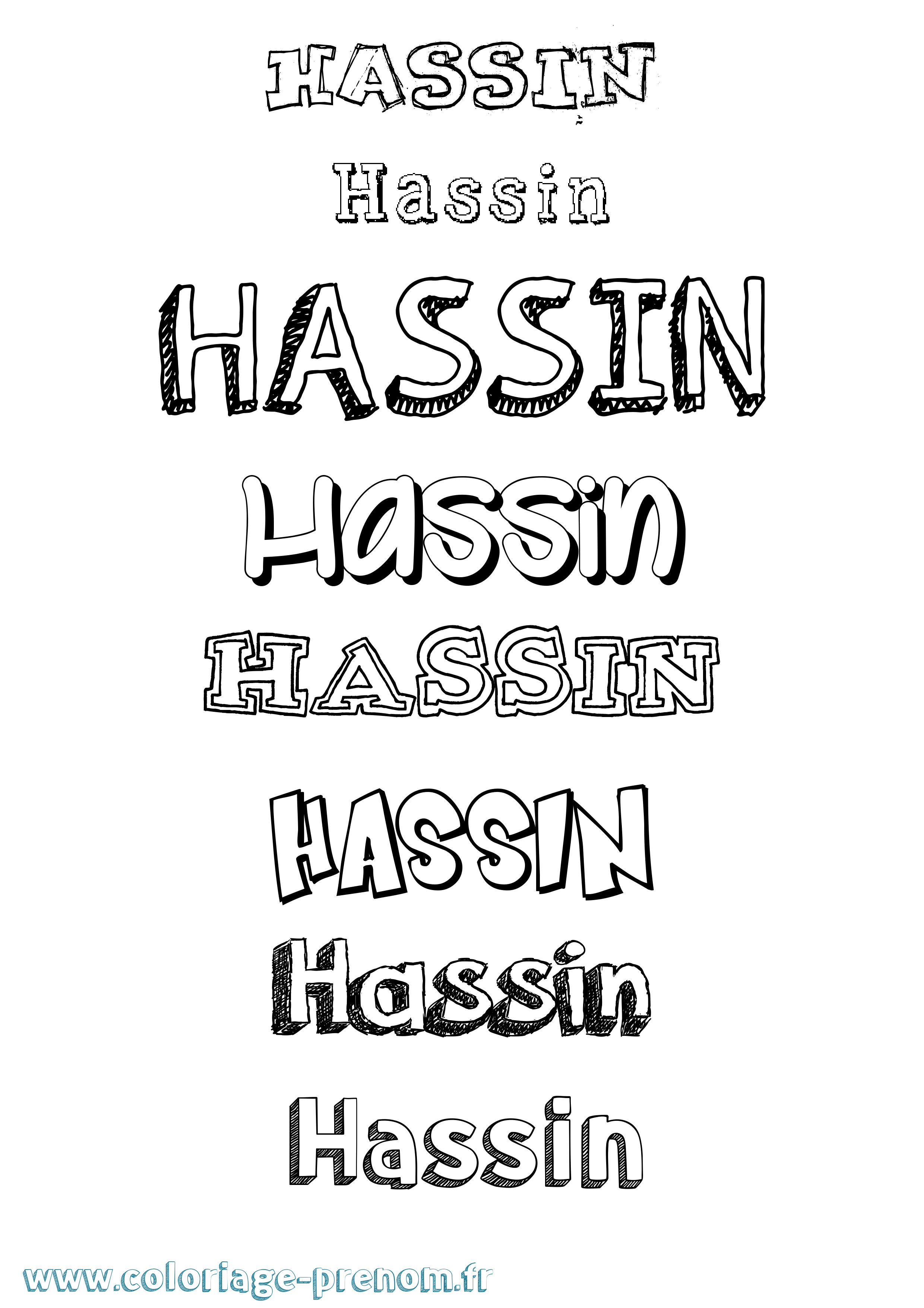 Coloriage Hassin Dessiné Coloriage prénom Hassin Dessiné