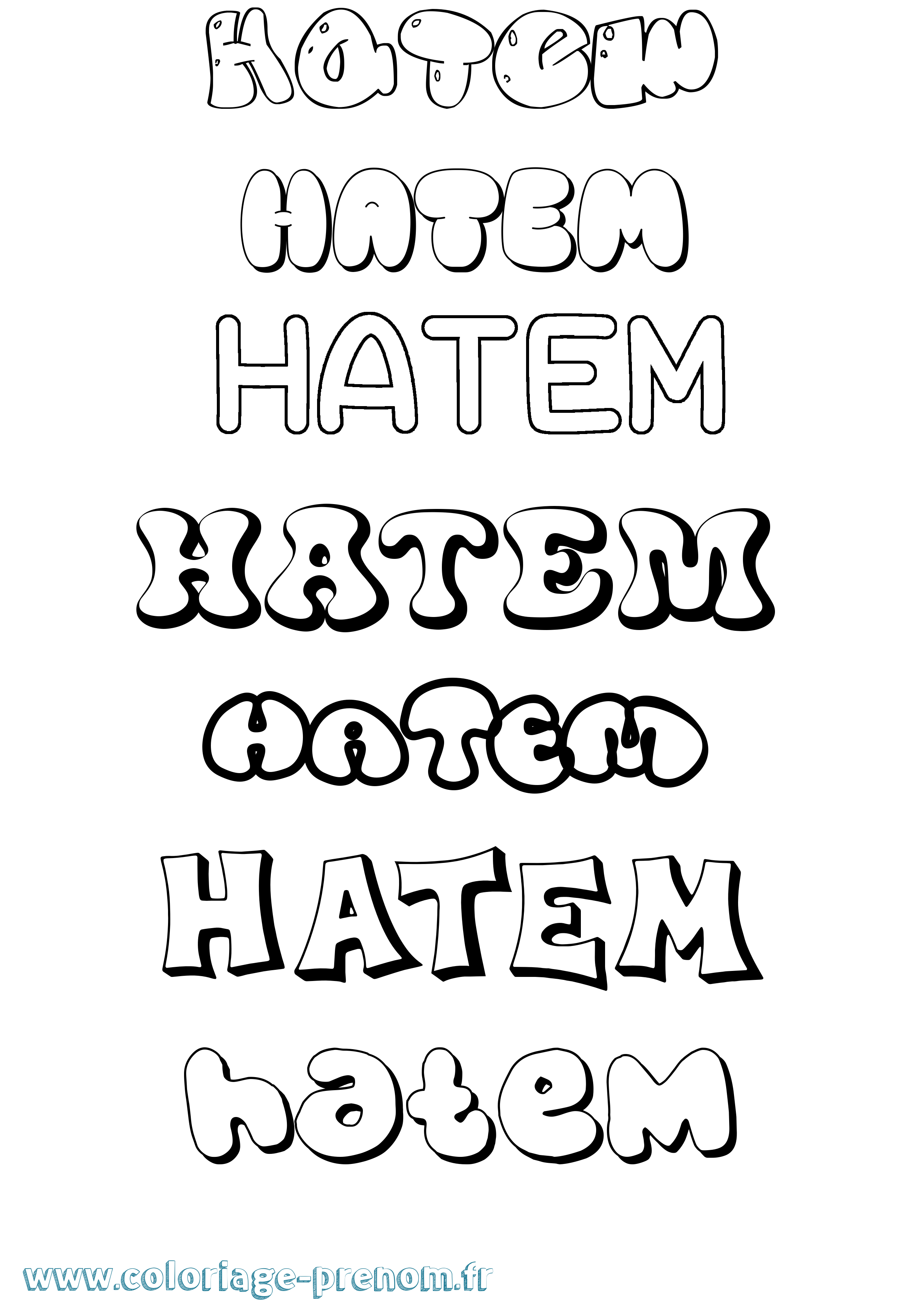 Coloriage prénom Hatem