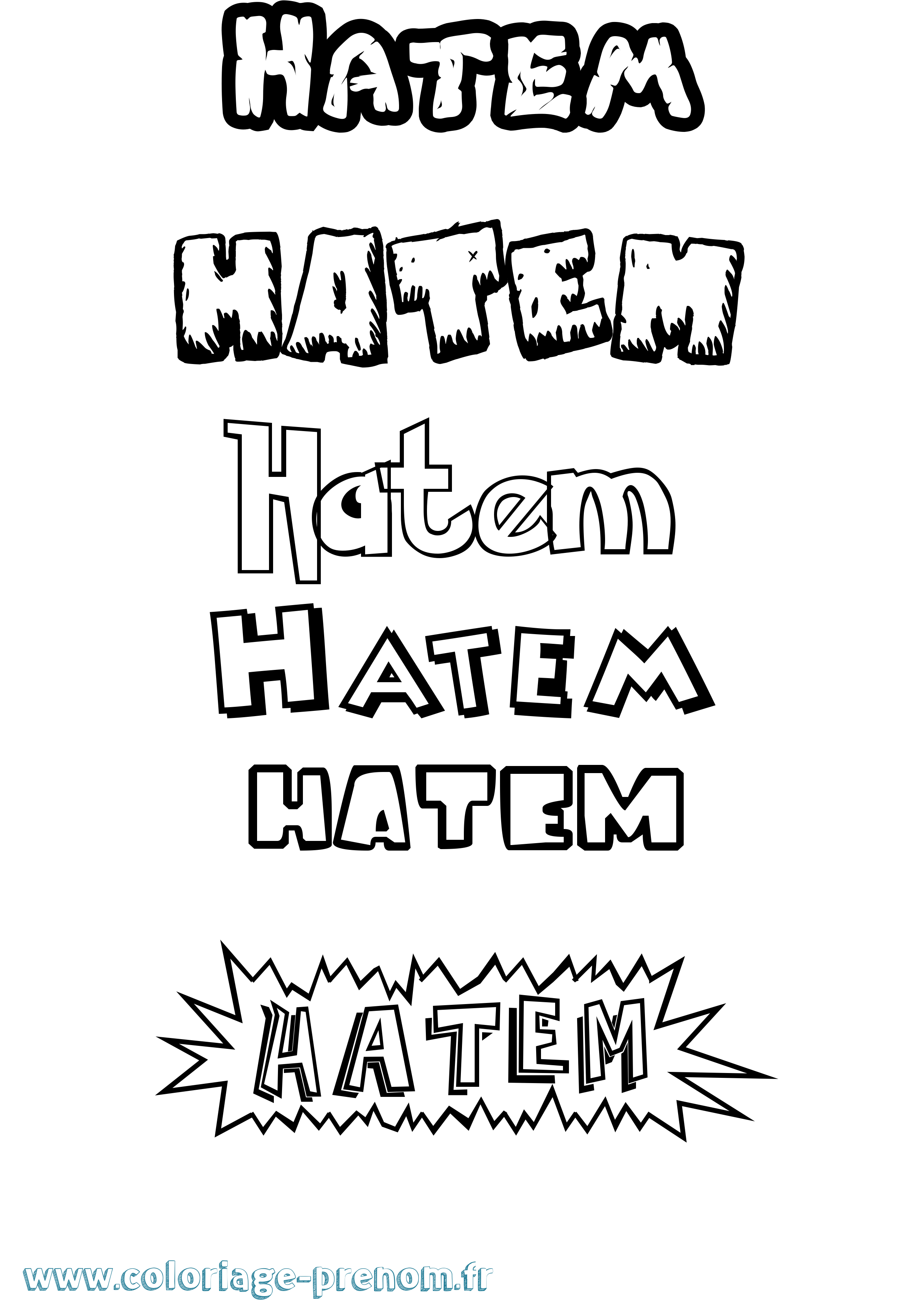 Coloriage Hatem Coloriage prénom Hatem