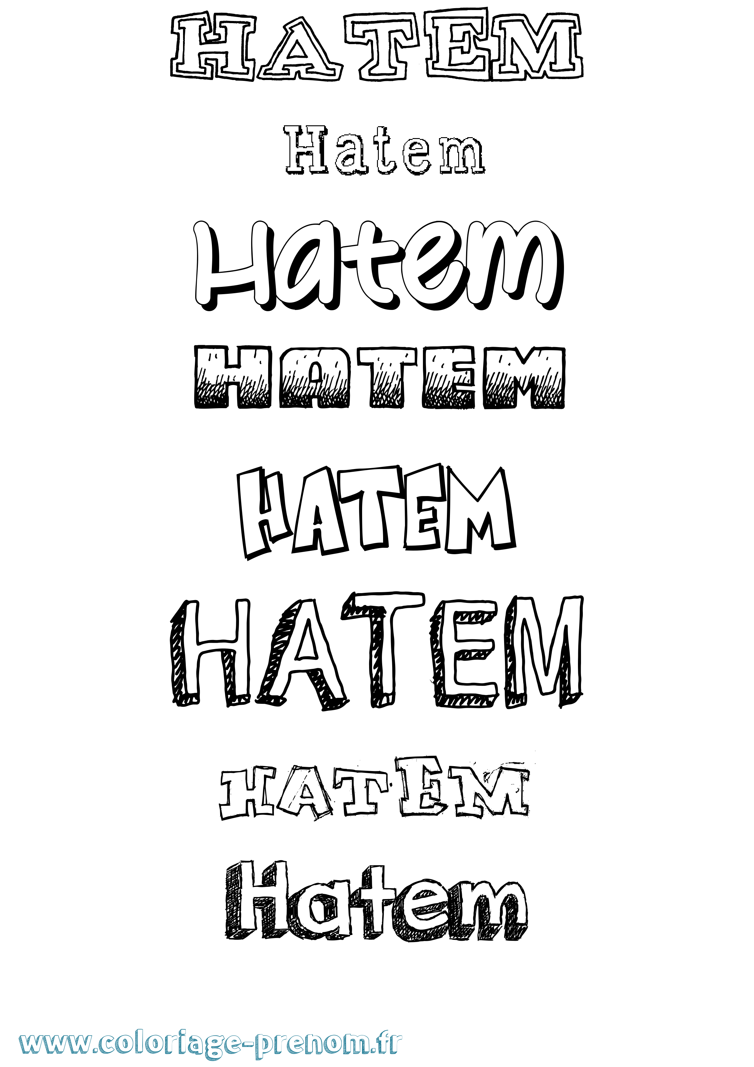 Coloriage Hatem Coloriage prénom Hatem