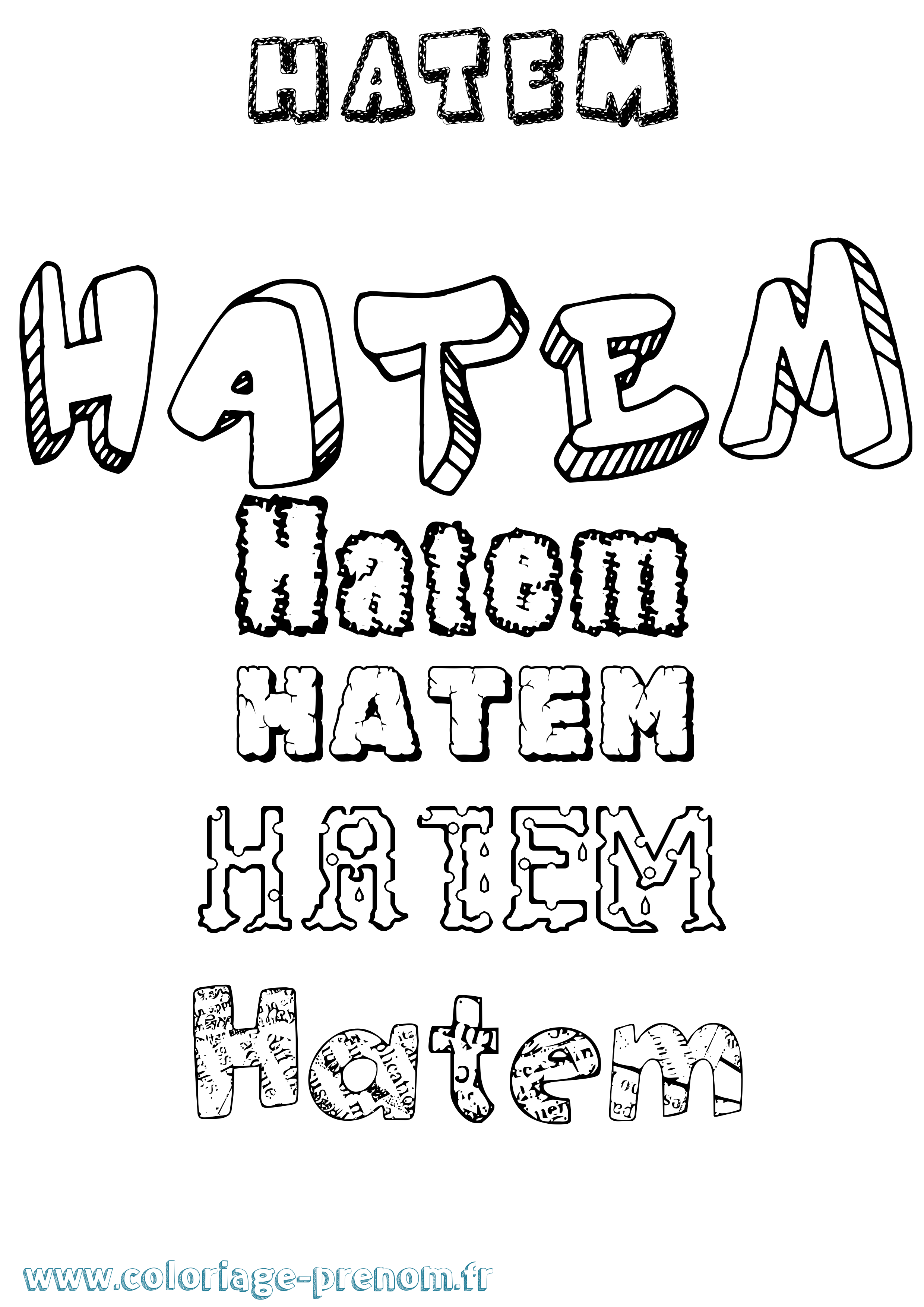 Coloriage Hatem Coloriage prénom Hatem