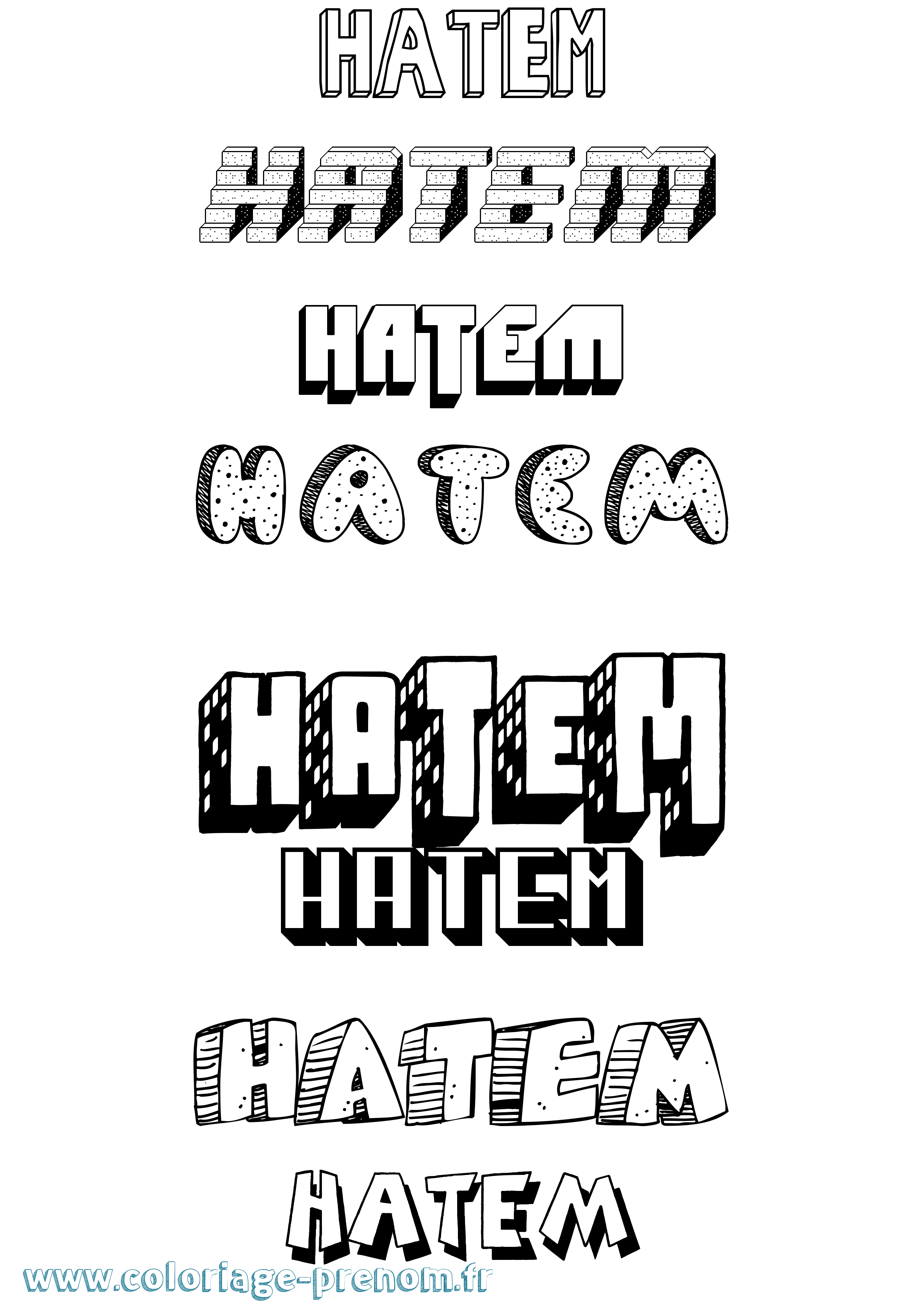 Coloriage Hatem Coloriage prénom Hatem