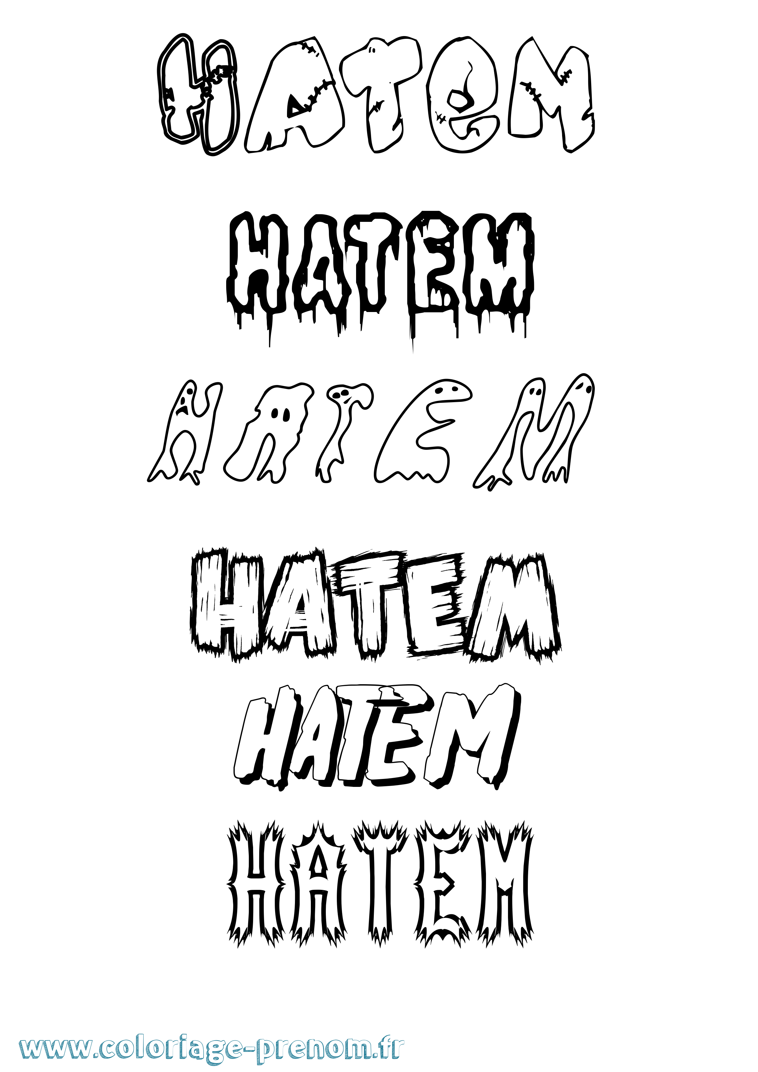 Coloriage Hatem Coloriage prénom Hatem