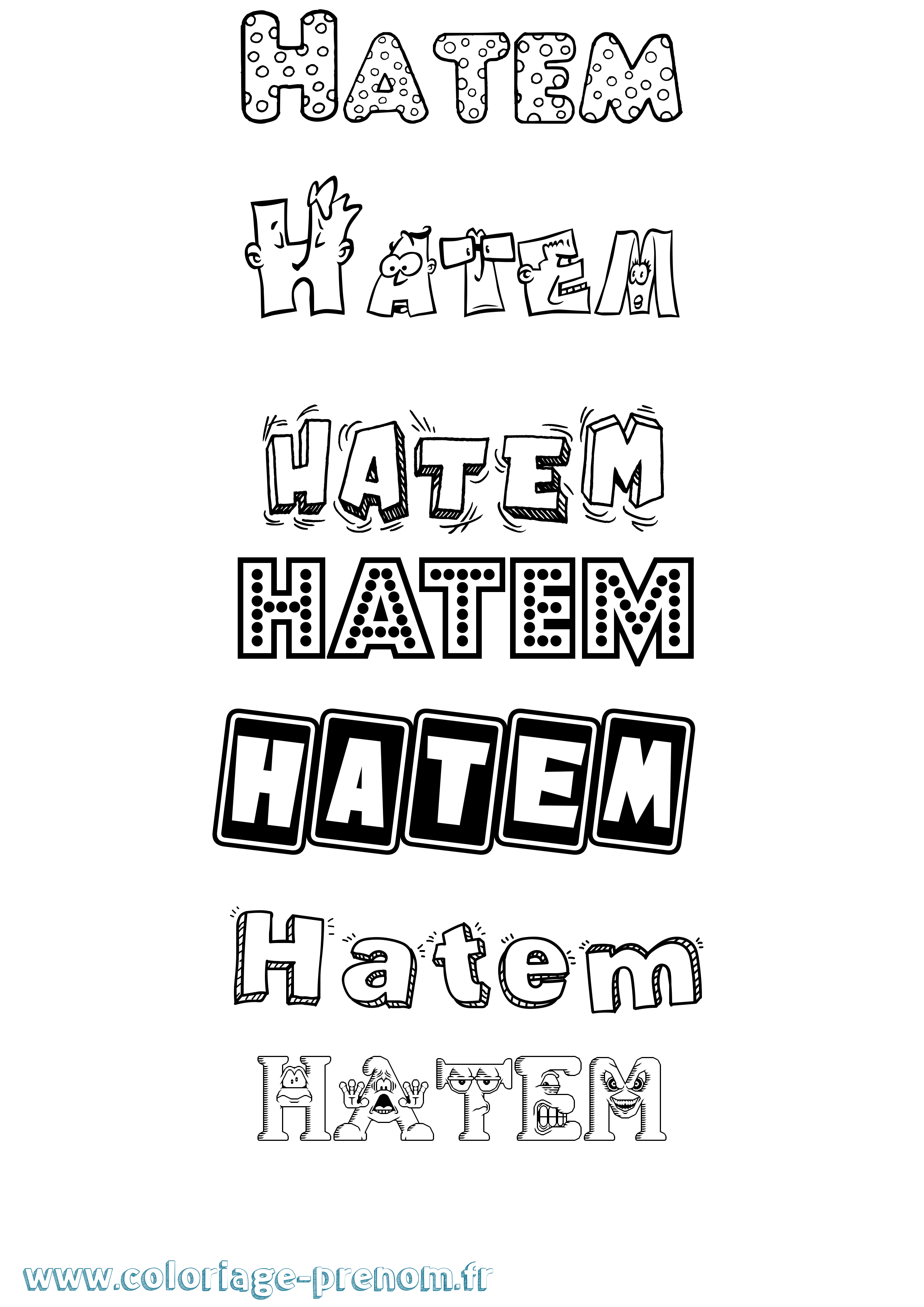 Coloriage Hatem Coloriage prénom Hatem