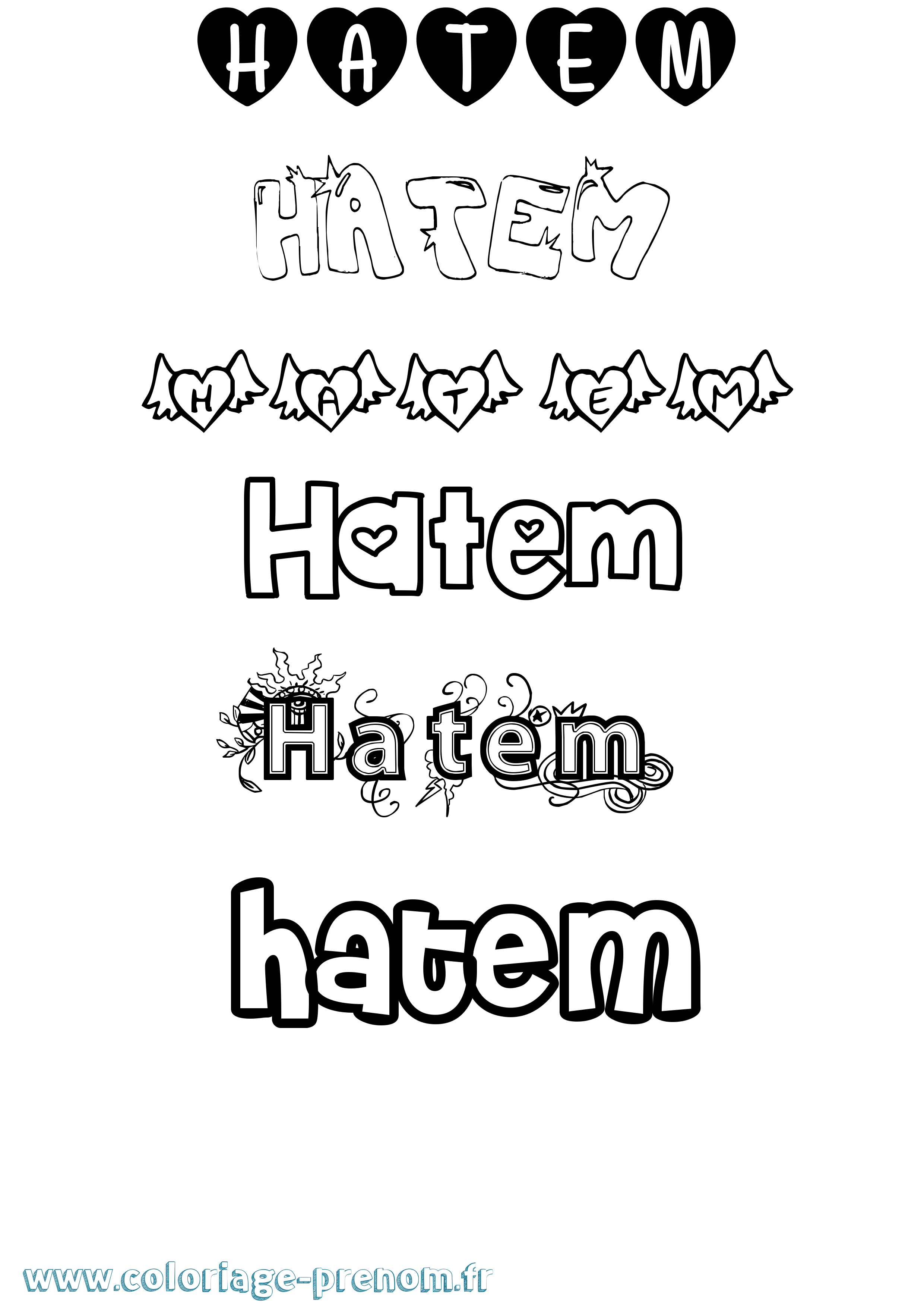 Coloriage Hatem Coloriage prénom Hatem