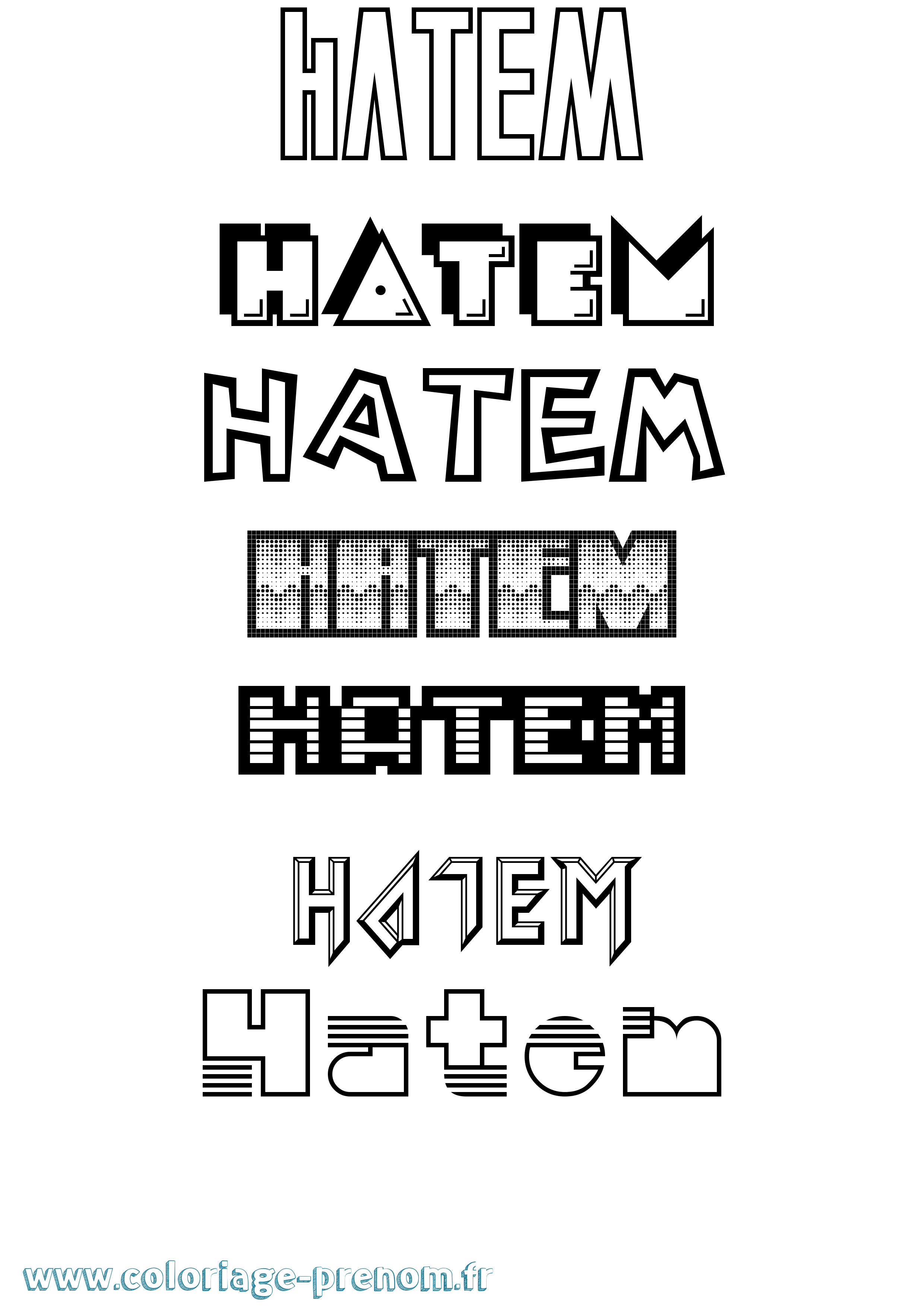 Coloriage Hatem Coloriage prénom Hatem