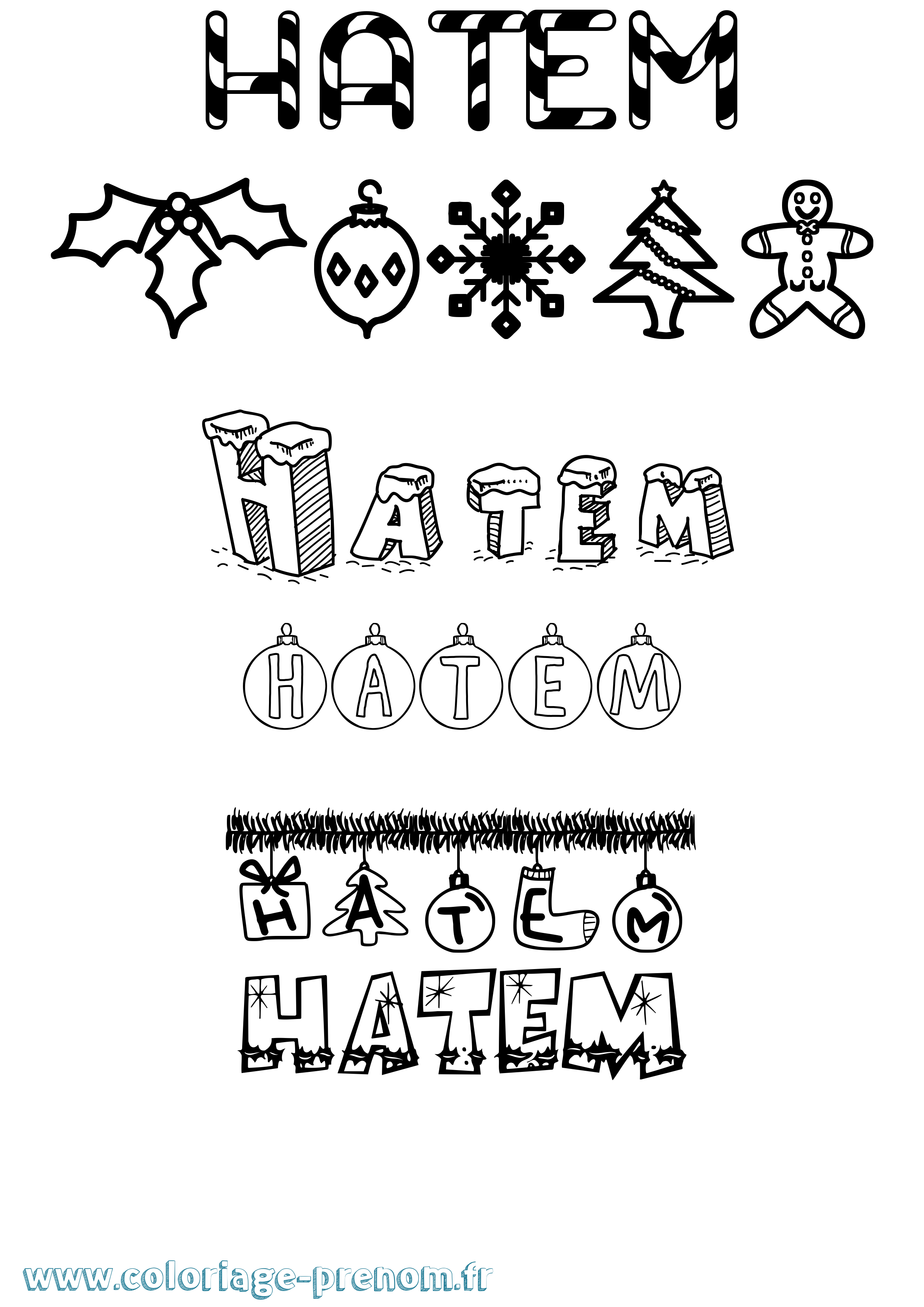 Coloriage Hatem Coloriage prénom Hatem