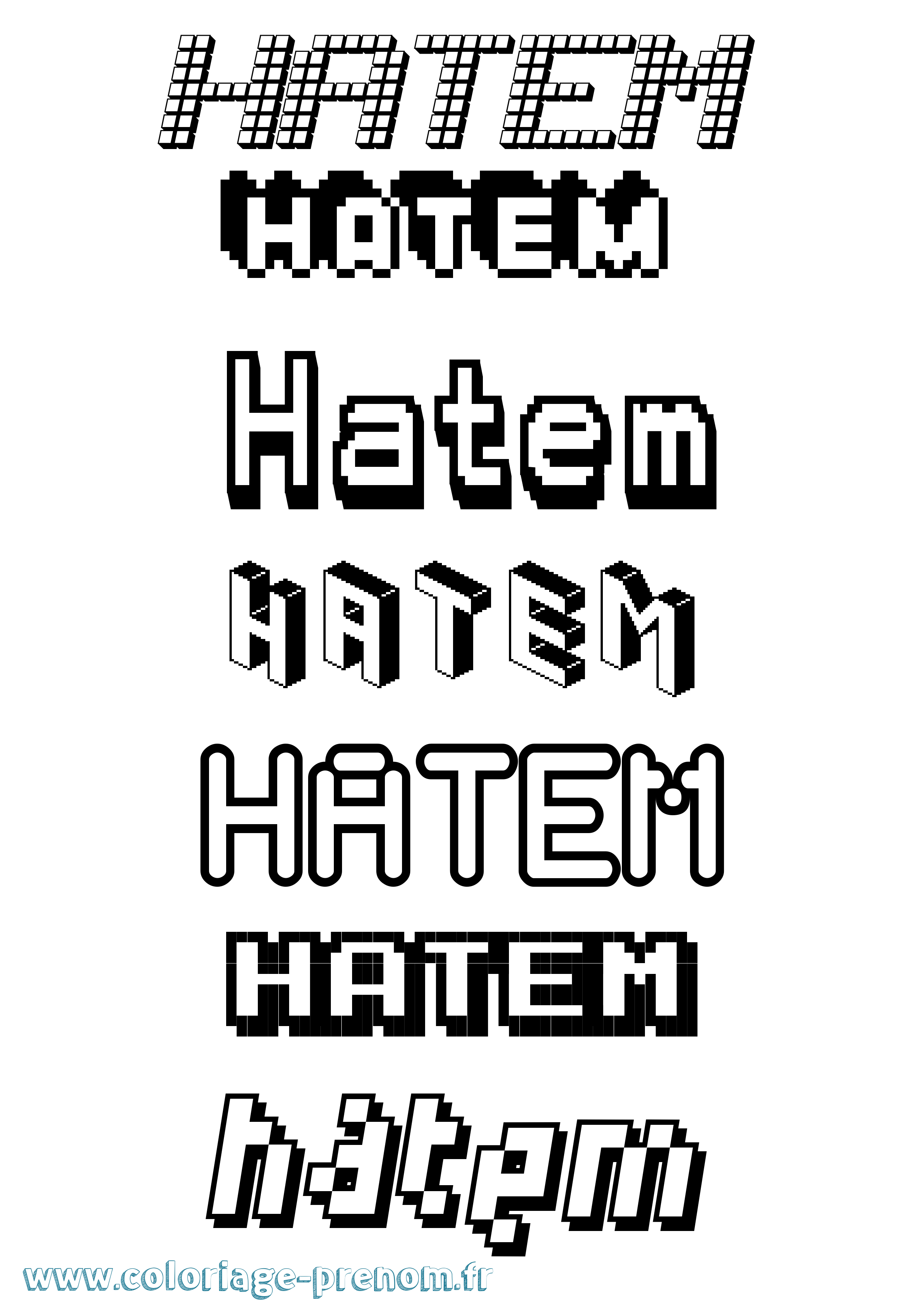 Coloriage Hatem Coloriage prénom Hatem