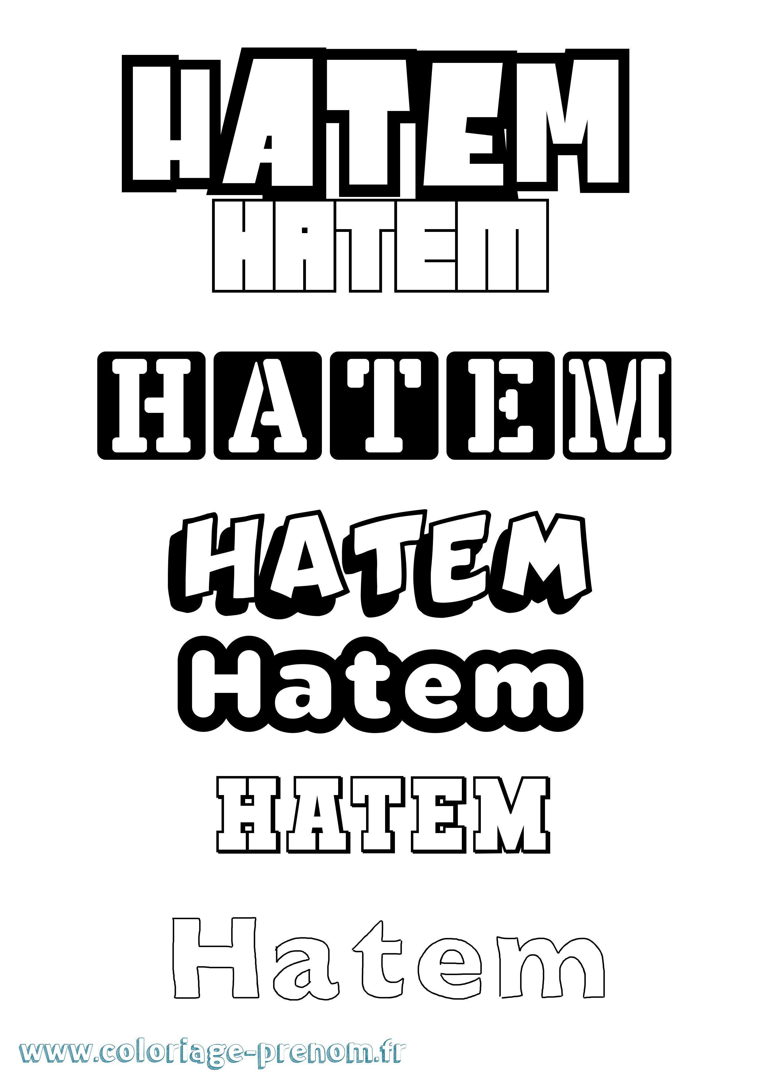 Coloriage Hatem Coloriage prénom Hatem