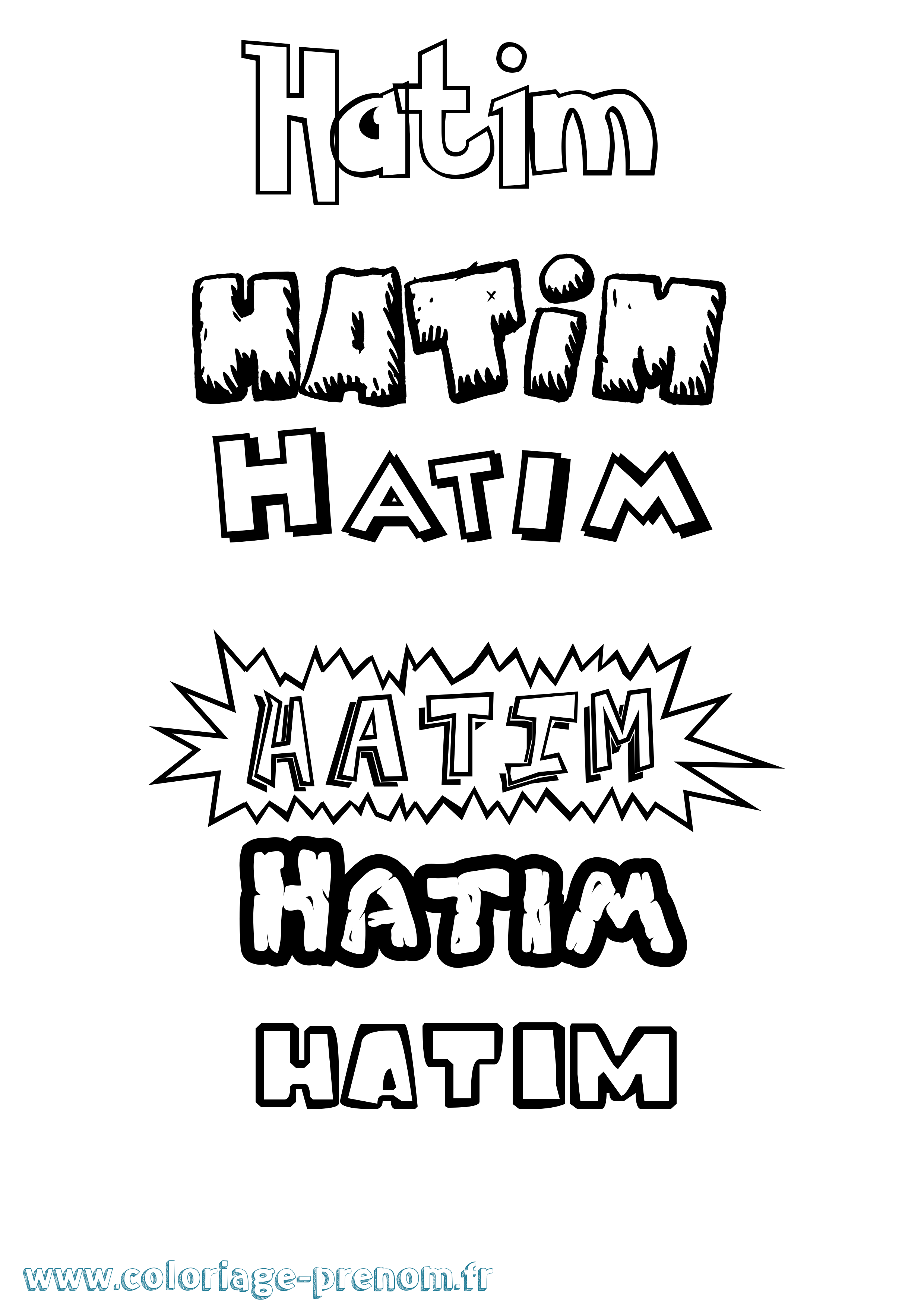 Coloriage prénom Hatim Dessin Animé
