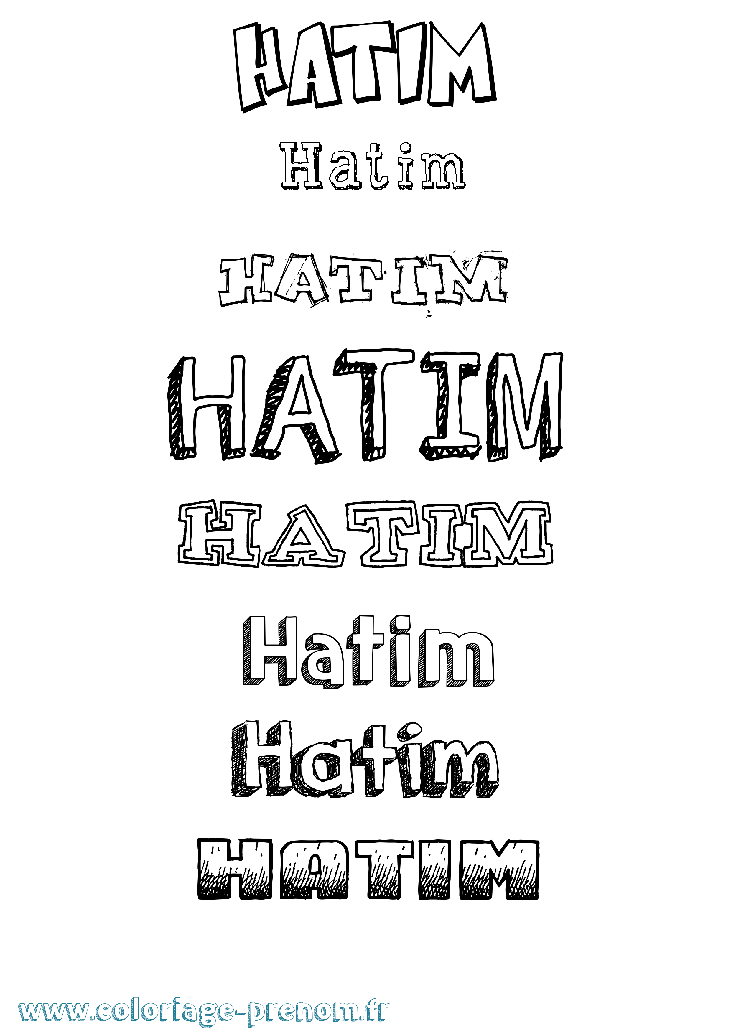 Coloriage prénom Hatim Dessiné