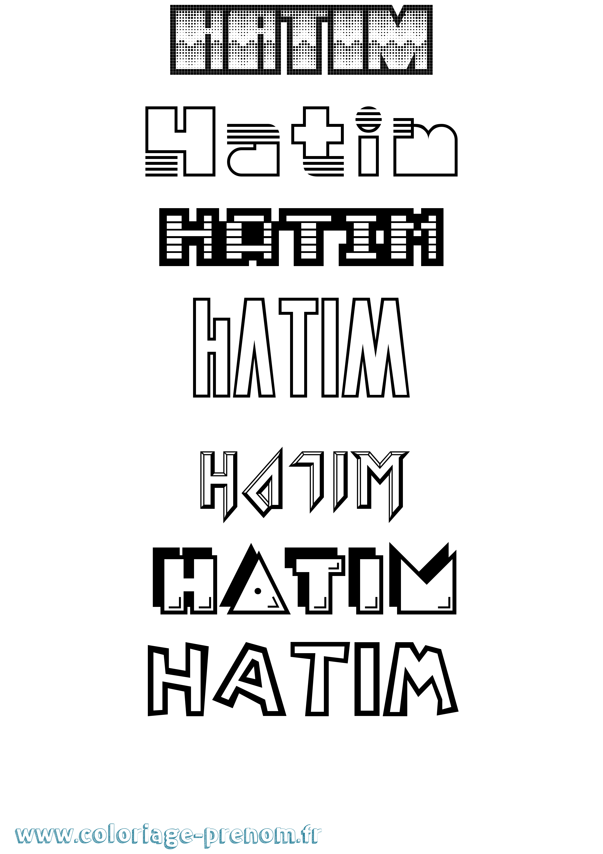Coloriage prénom Hatim Jeux Vidéos