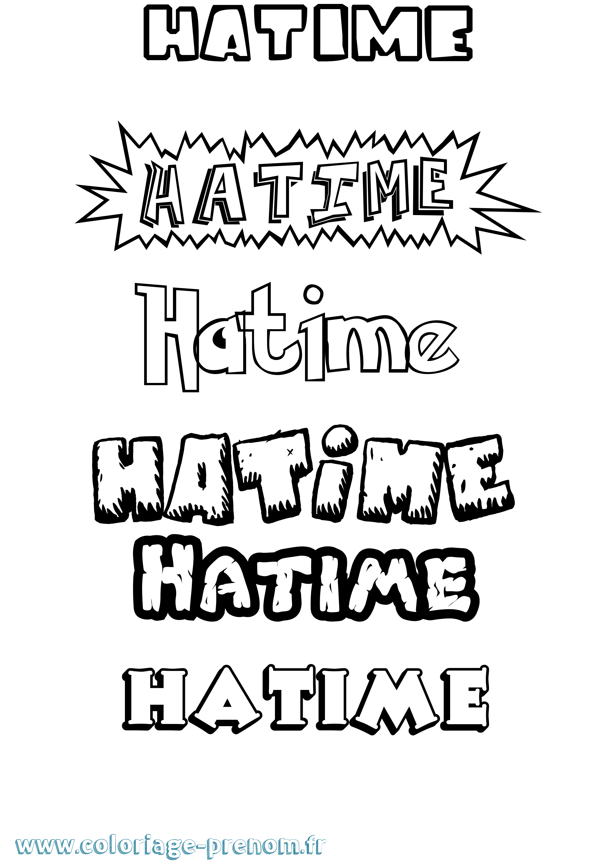Coloriage Hatime Dessin Animé Coloriage prénom Hatime Dessin Animé