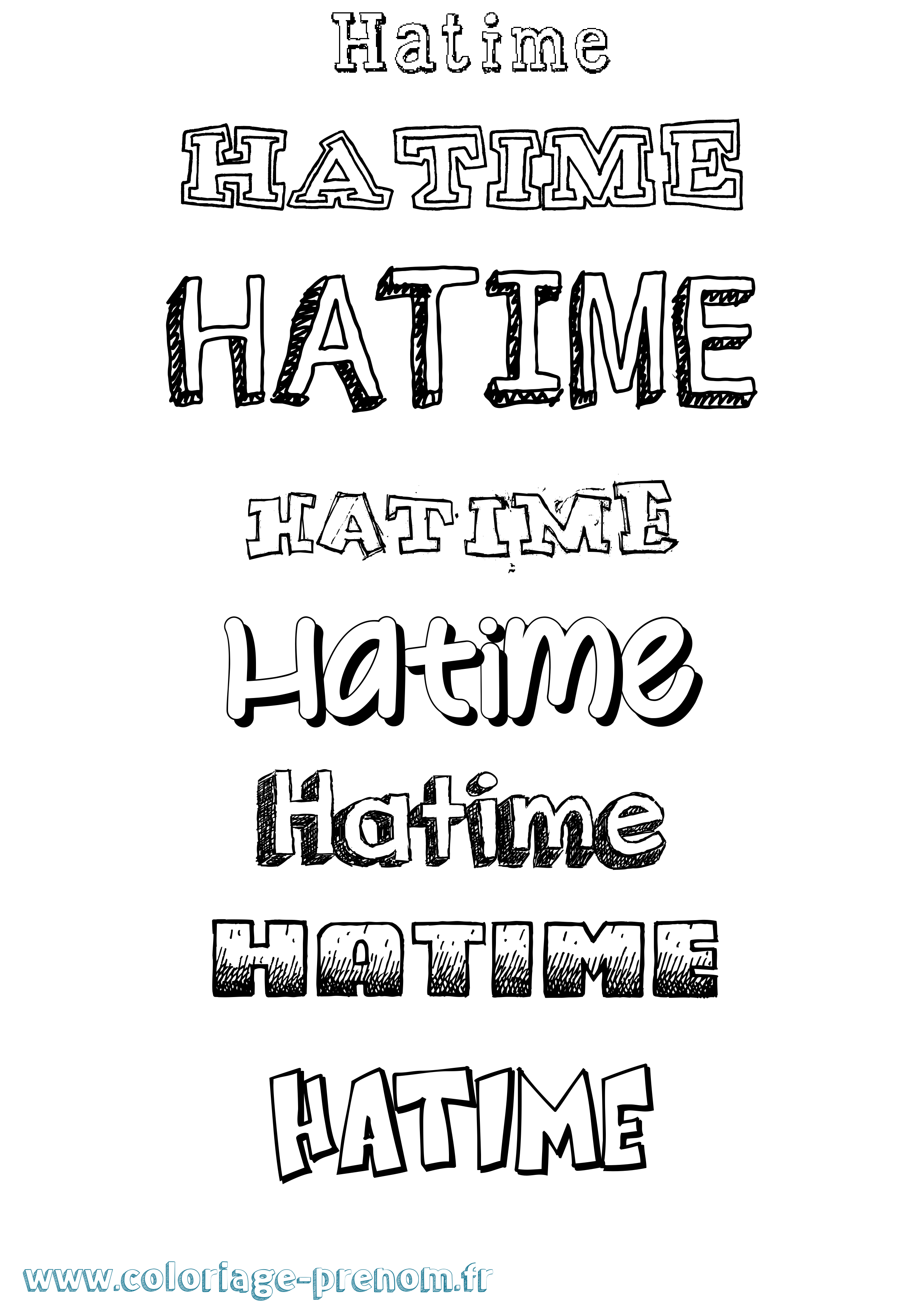 Coloriage Hatime Dessiné Coloriage prénom Hatime Dessiné
