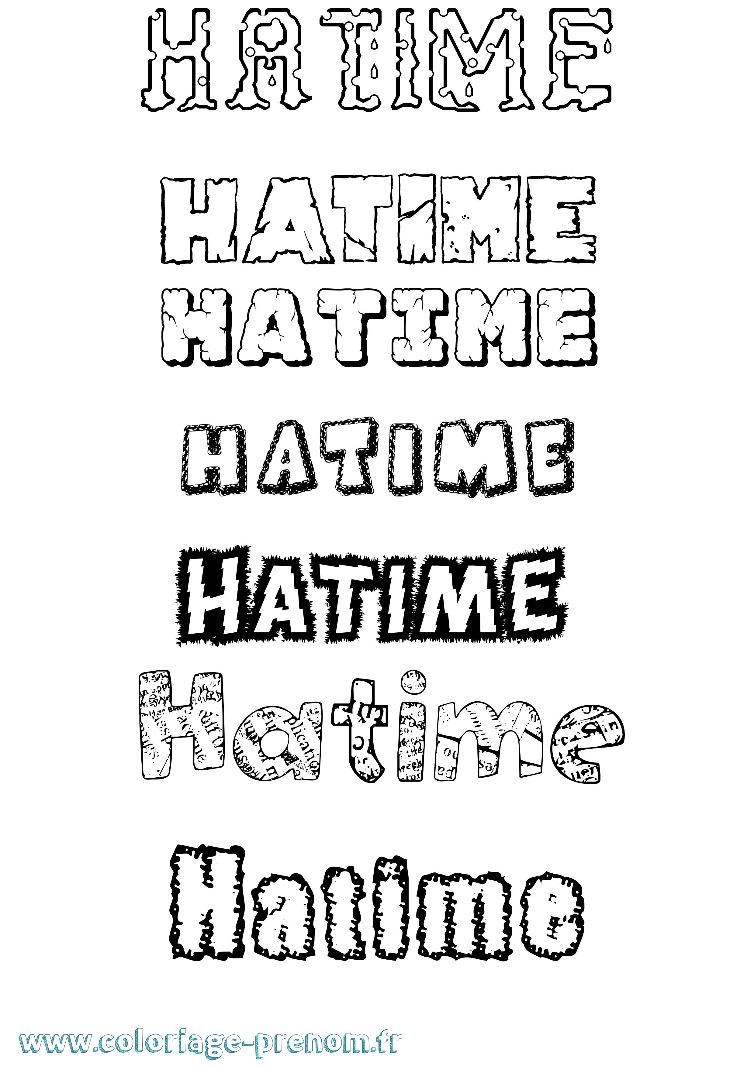 Coloriage Hatime Destructuré Coloriage prénom Hatime Destructuré