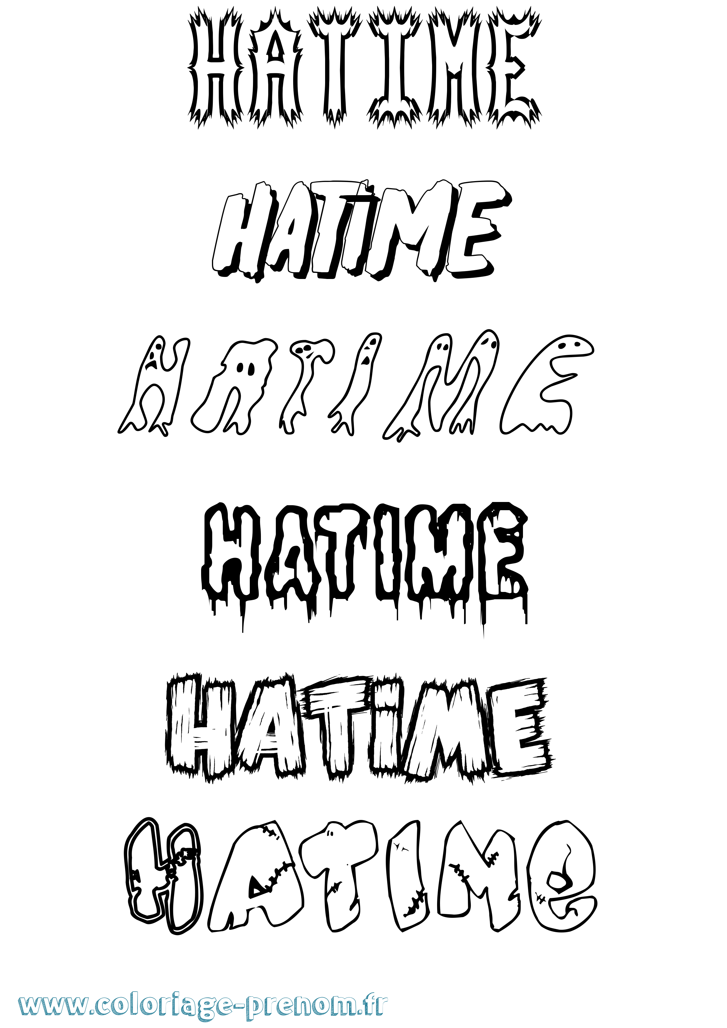 Coloriage Hatime Frisson Coloriage prénom Hatime Frisson