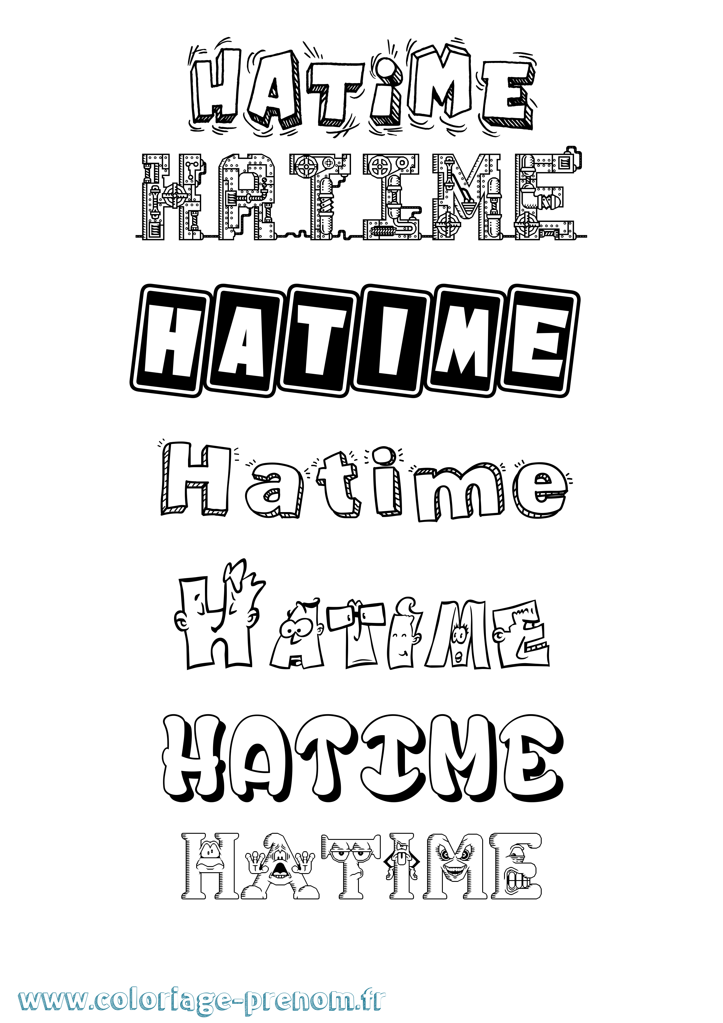 Coloriage Hatime Fun Coloriage prénom Hatime Fun