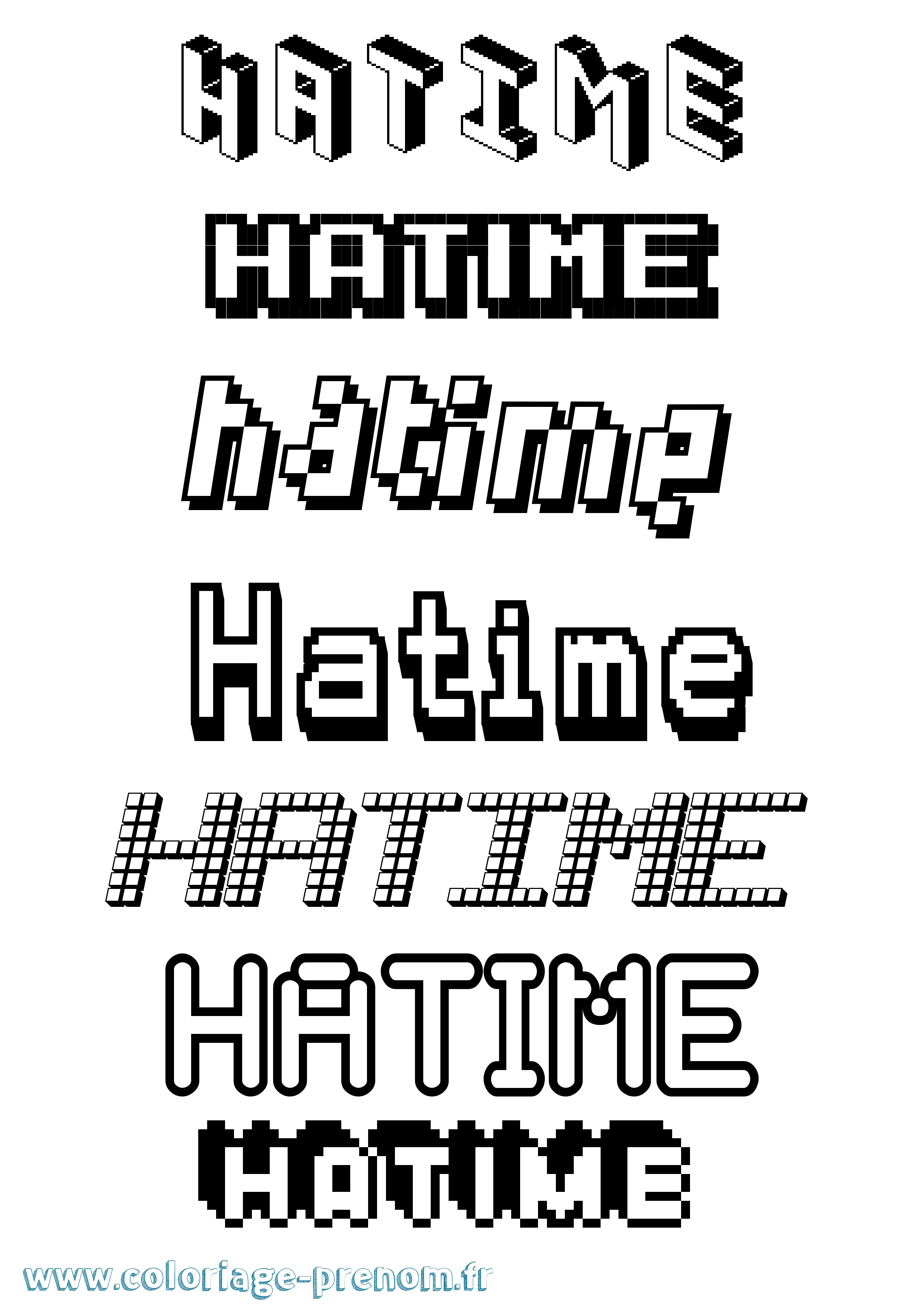 Coloriage Hatime Pixel Coloriage prénom Hatime Pixel