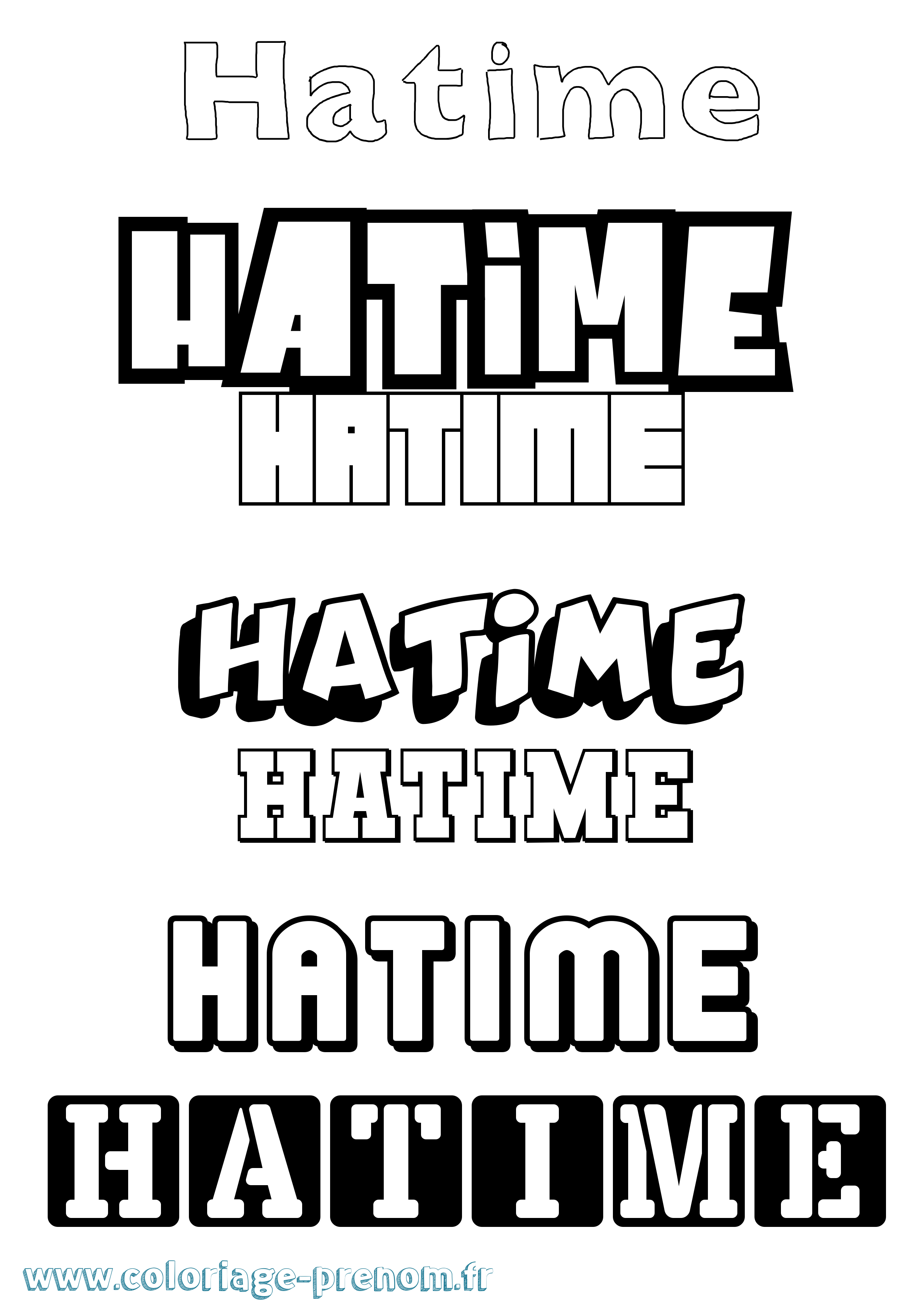 Coloriage Hatime Simple Coloriage prénom Hatime Simple