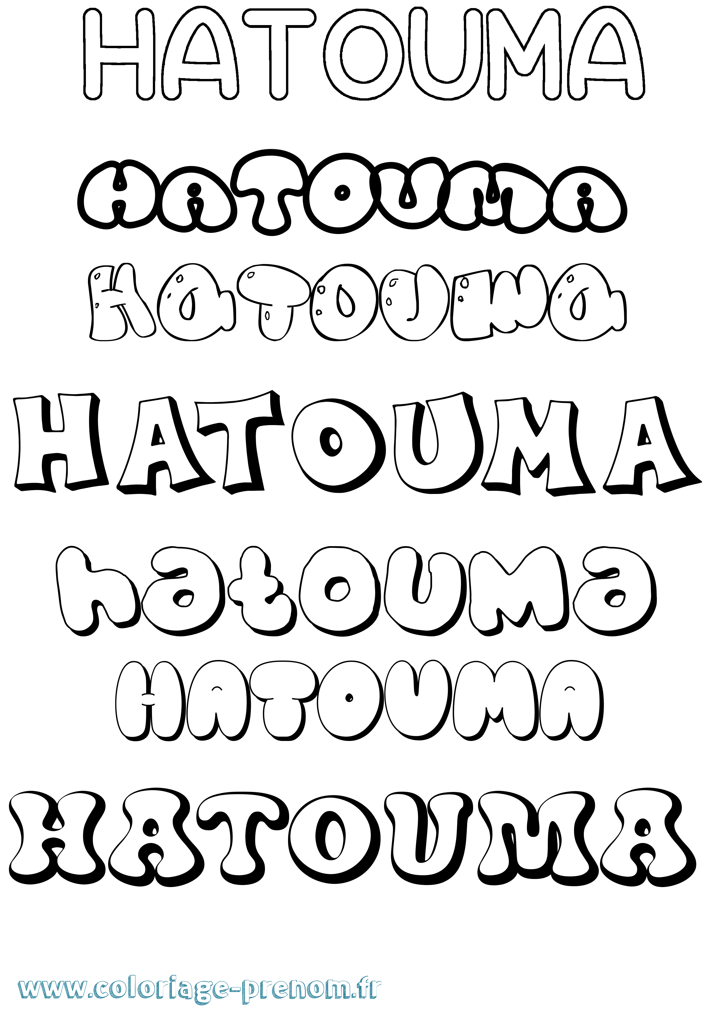Coloriage prénom Hatouma