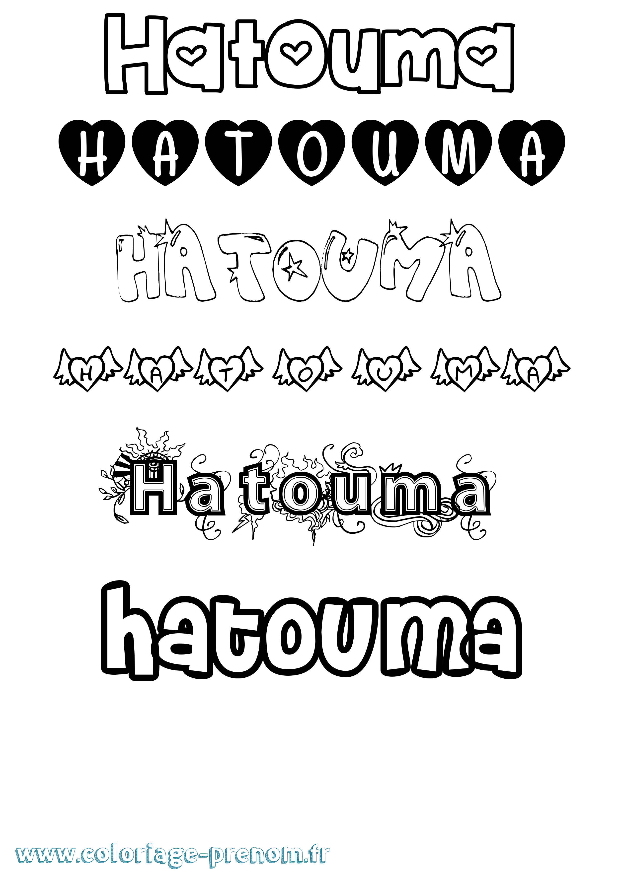 Coloriage prénom Hatouma