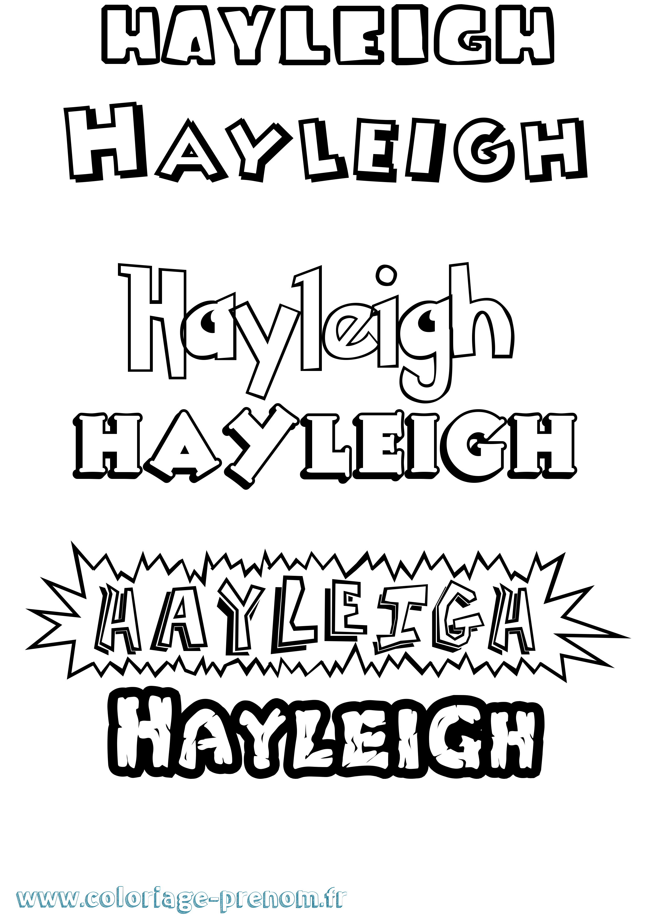 Coloriage prénom Hayleigh Dessin Animé