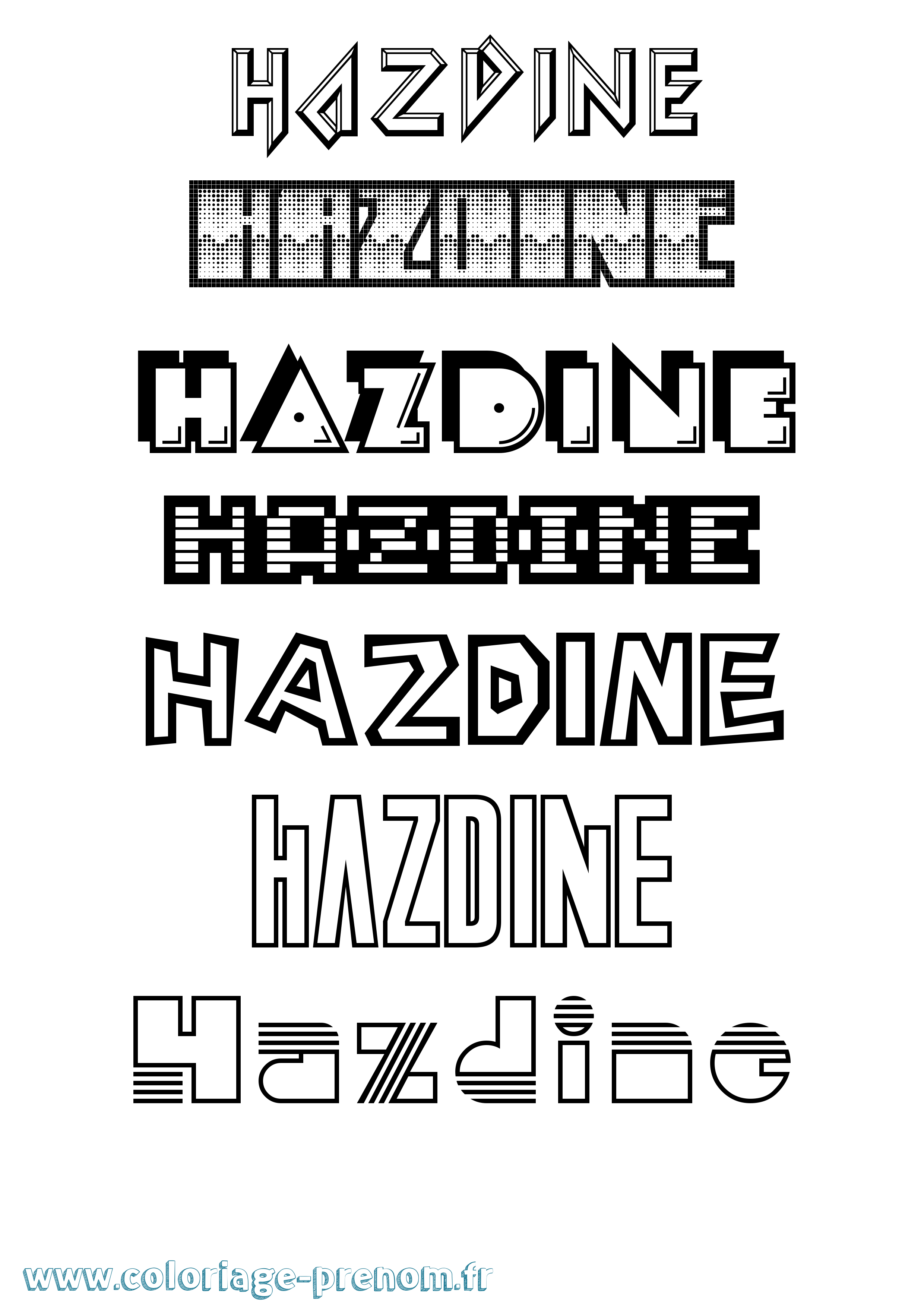 Coloriage Hazdine Jeux Vidéos Coloriage prénom Hazdine Jeux Vidéos