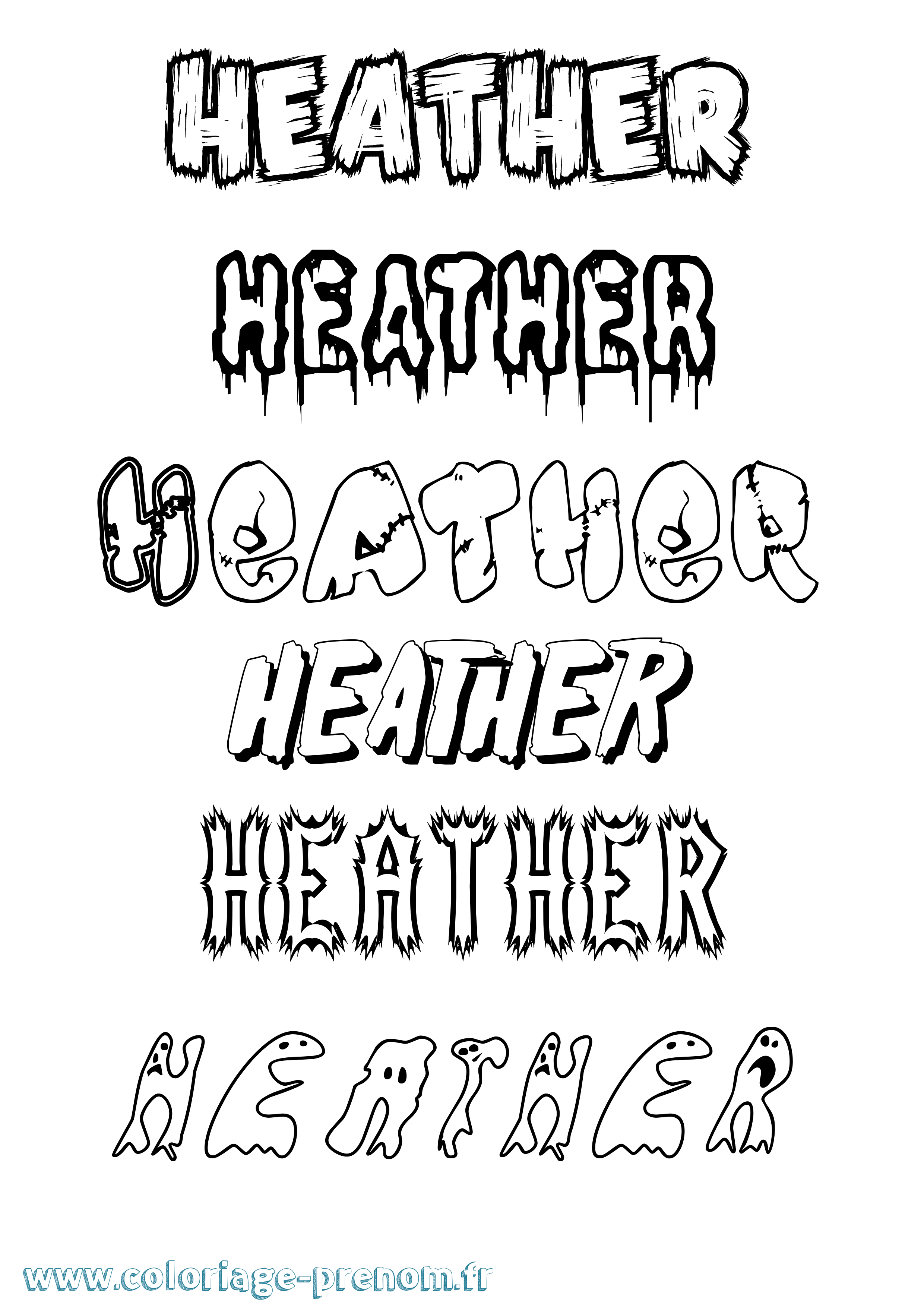 Coloriage Heather Frisson Coloriage prénom Heather Frisson