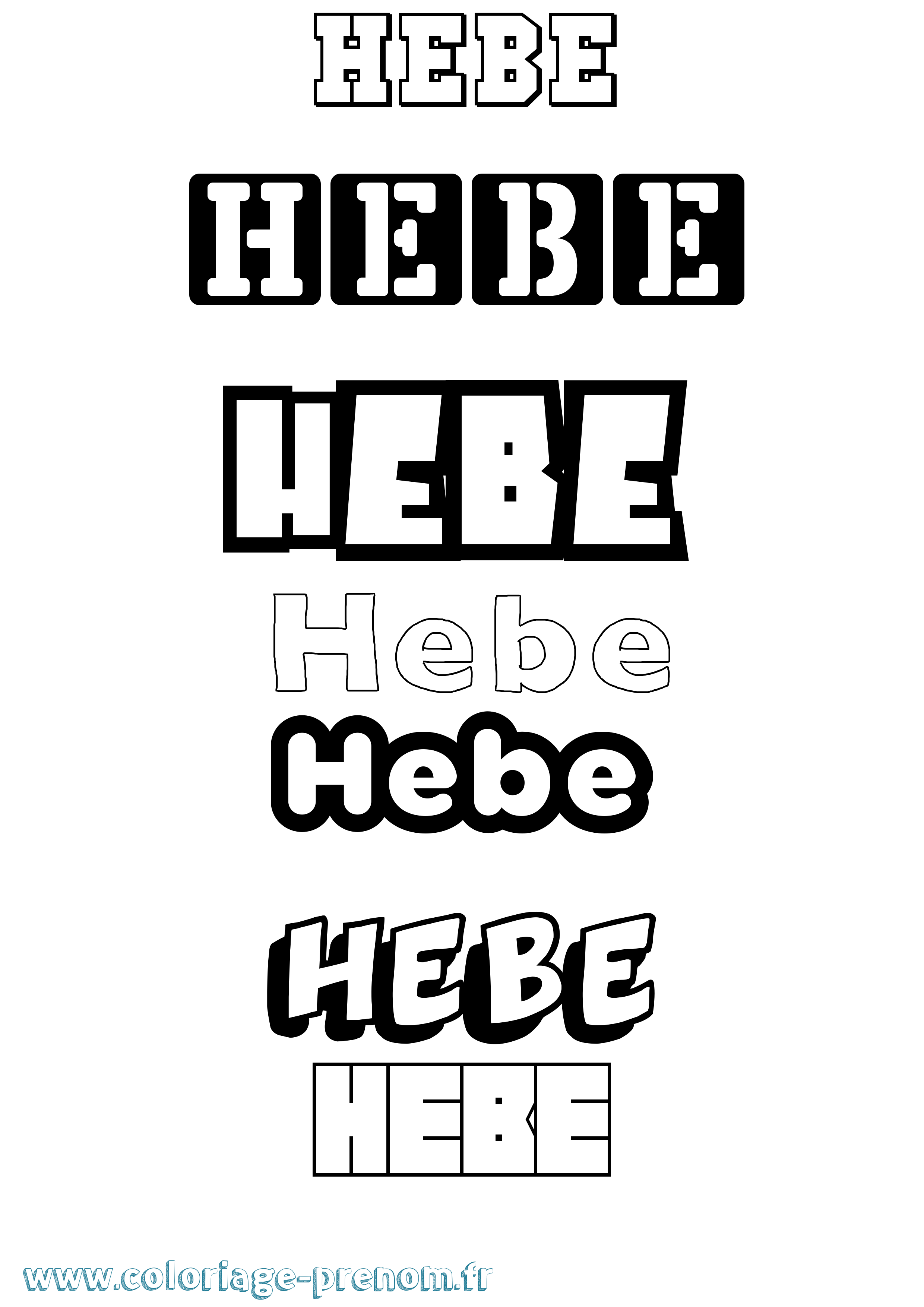 Coloriage prénom Hebe Simple