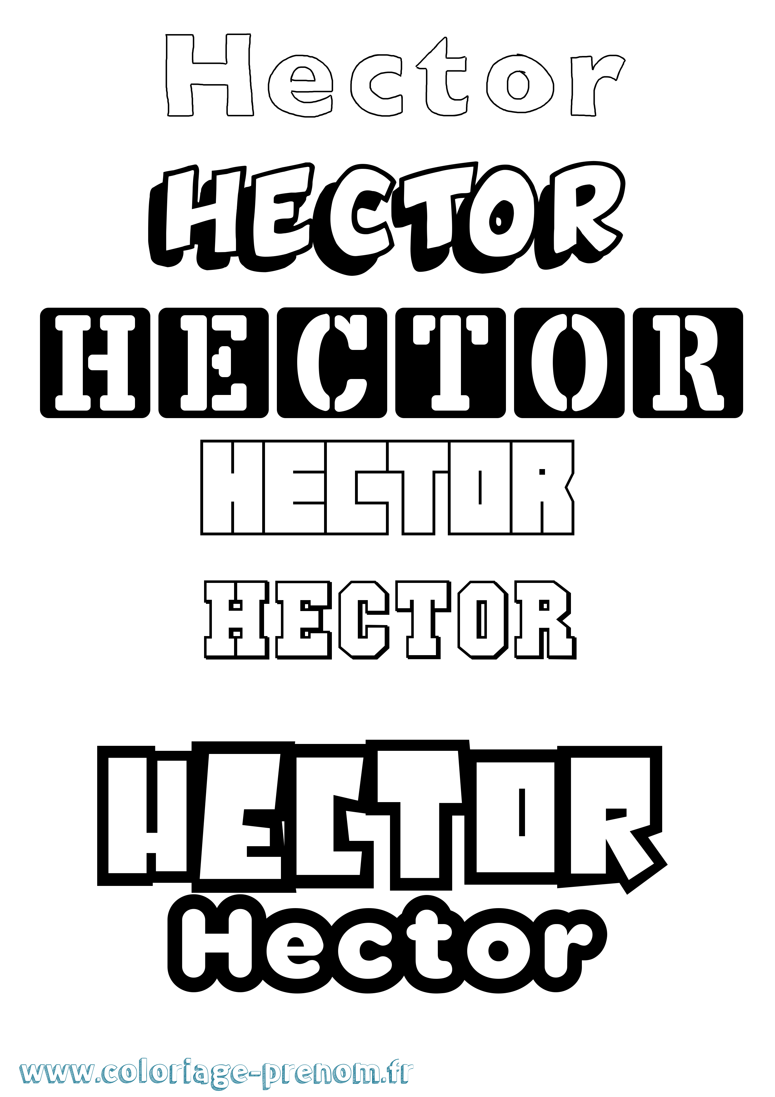 Coloriage prénom Hector Simple