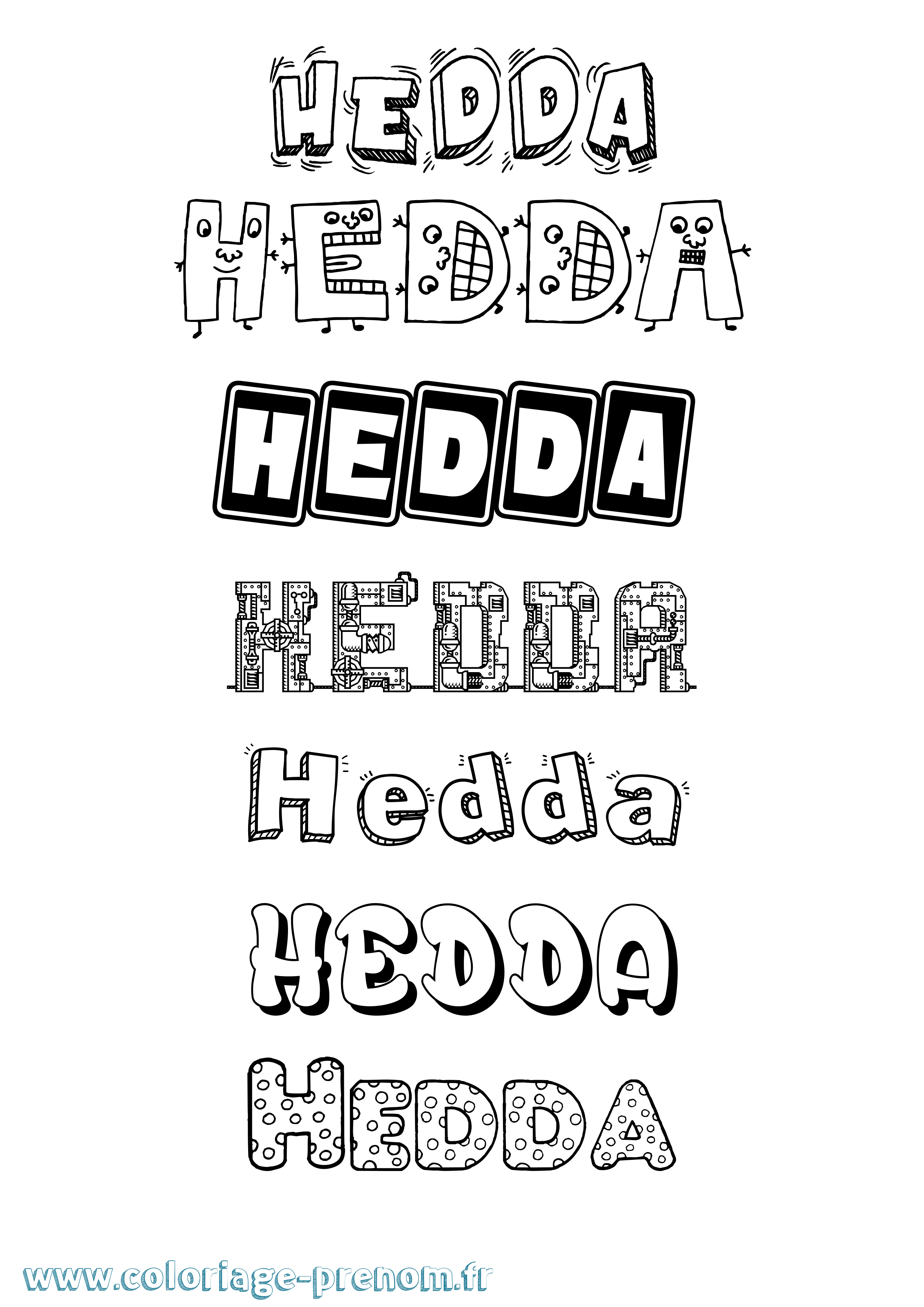 Coloriage prénom Hedda Fun