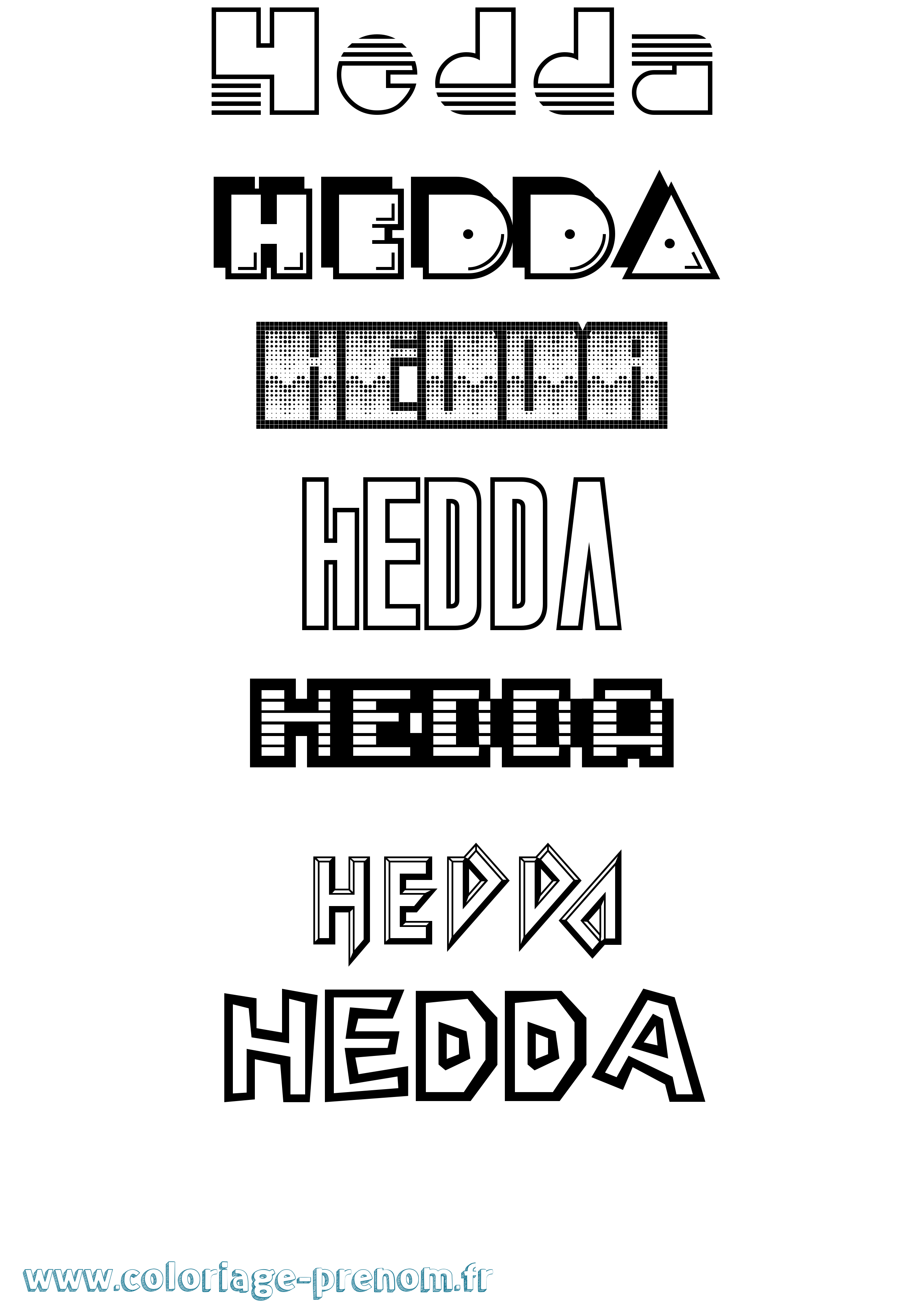 Coloriage prénom Hedda Jeux Vidéos