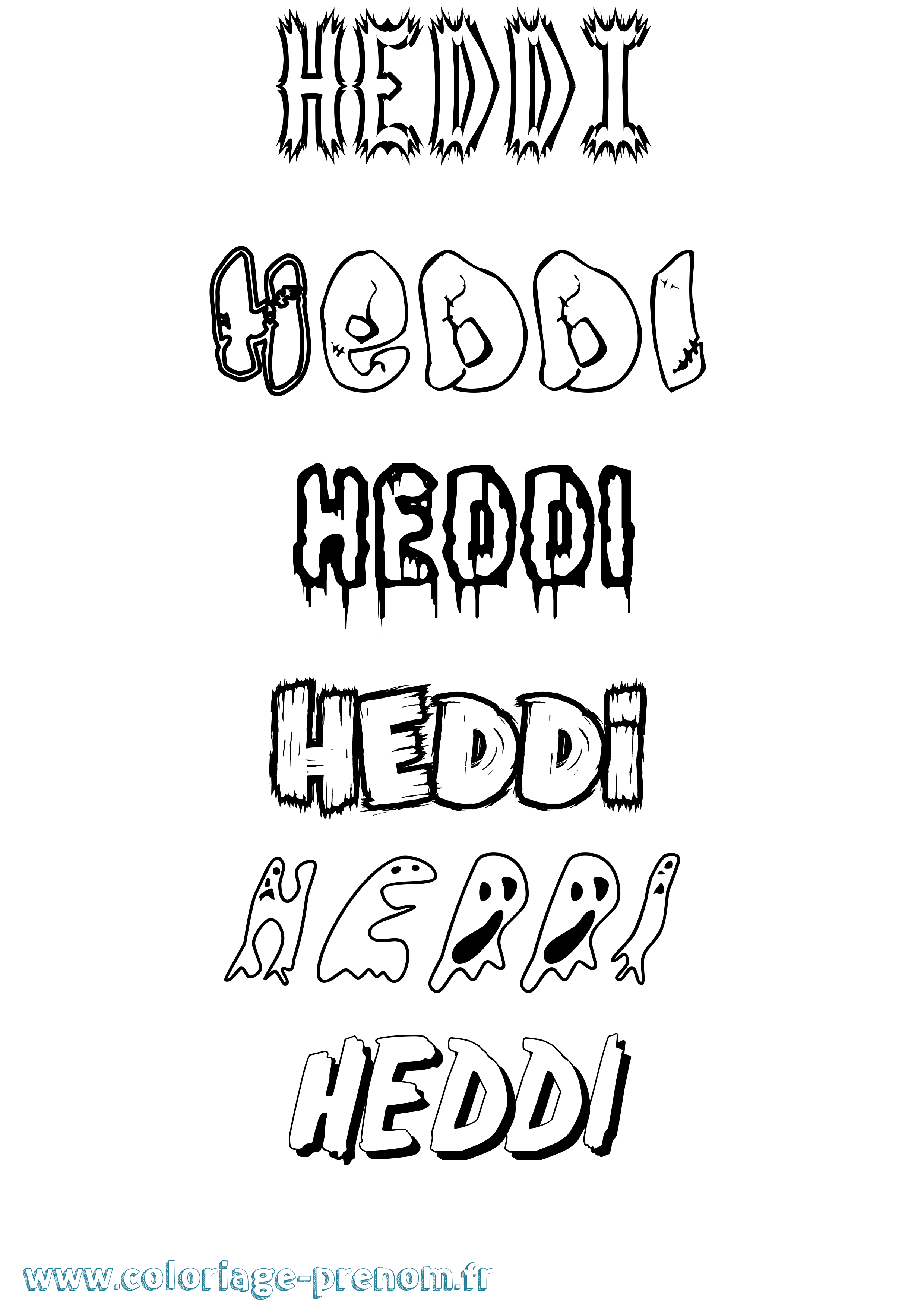 Coloriage prénom Heddi Frisson