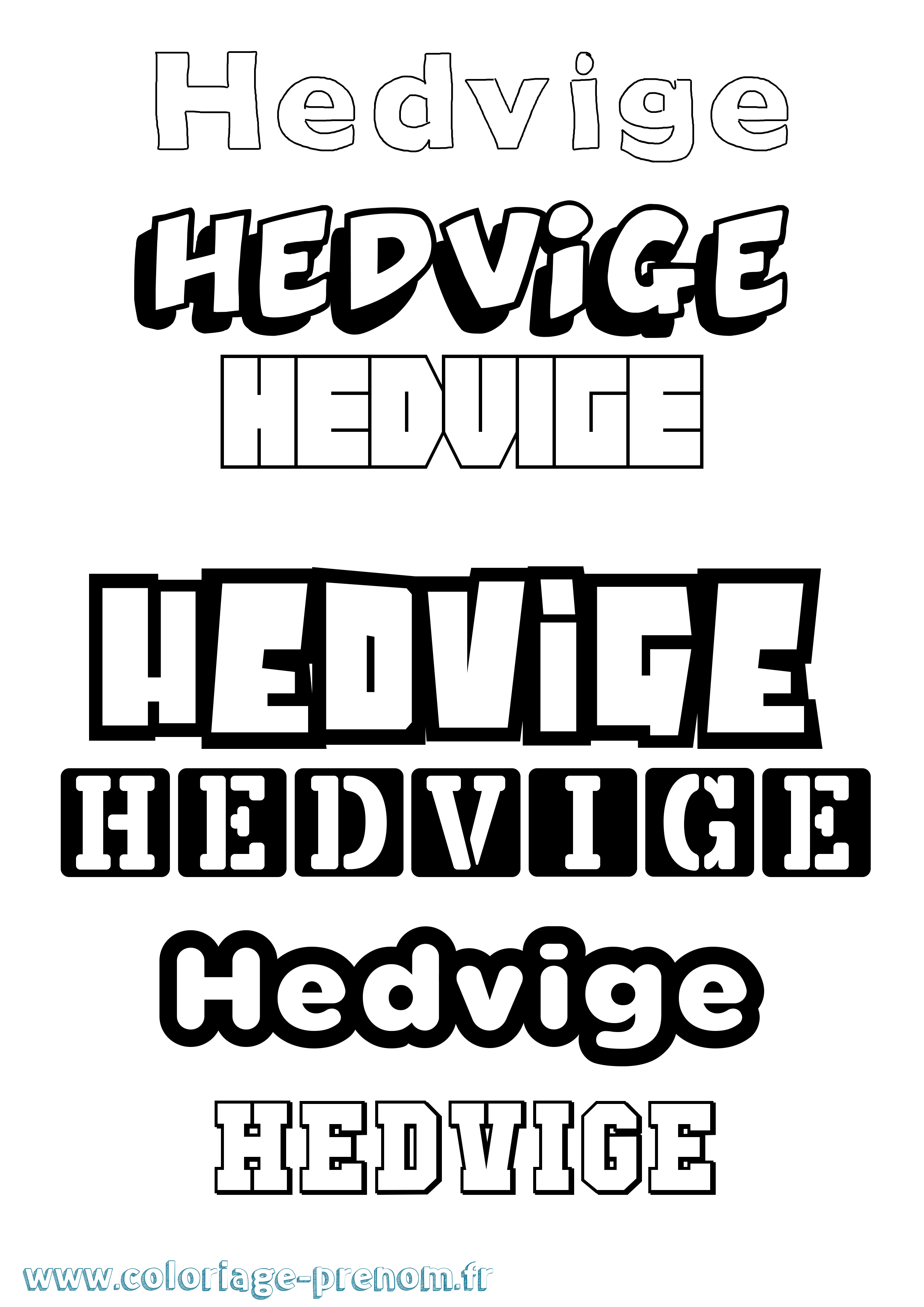 Coloriage prénom Hedvige Simple