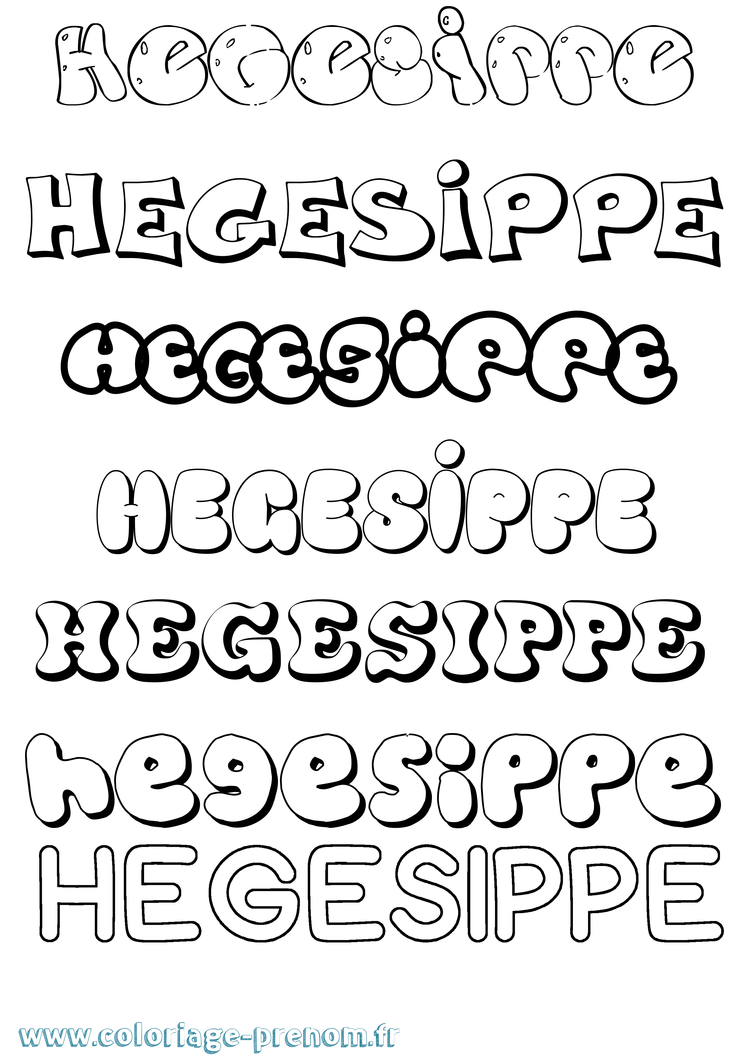 Coloriage prénom Hegesippe Bubble
