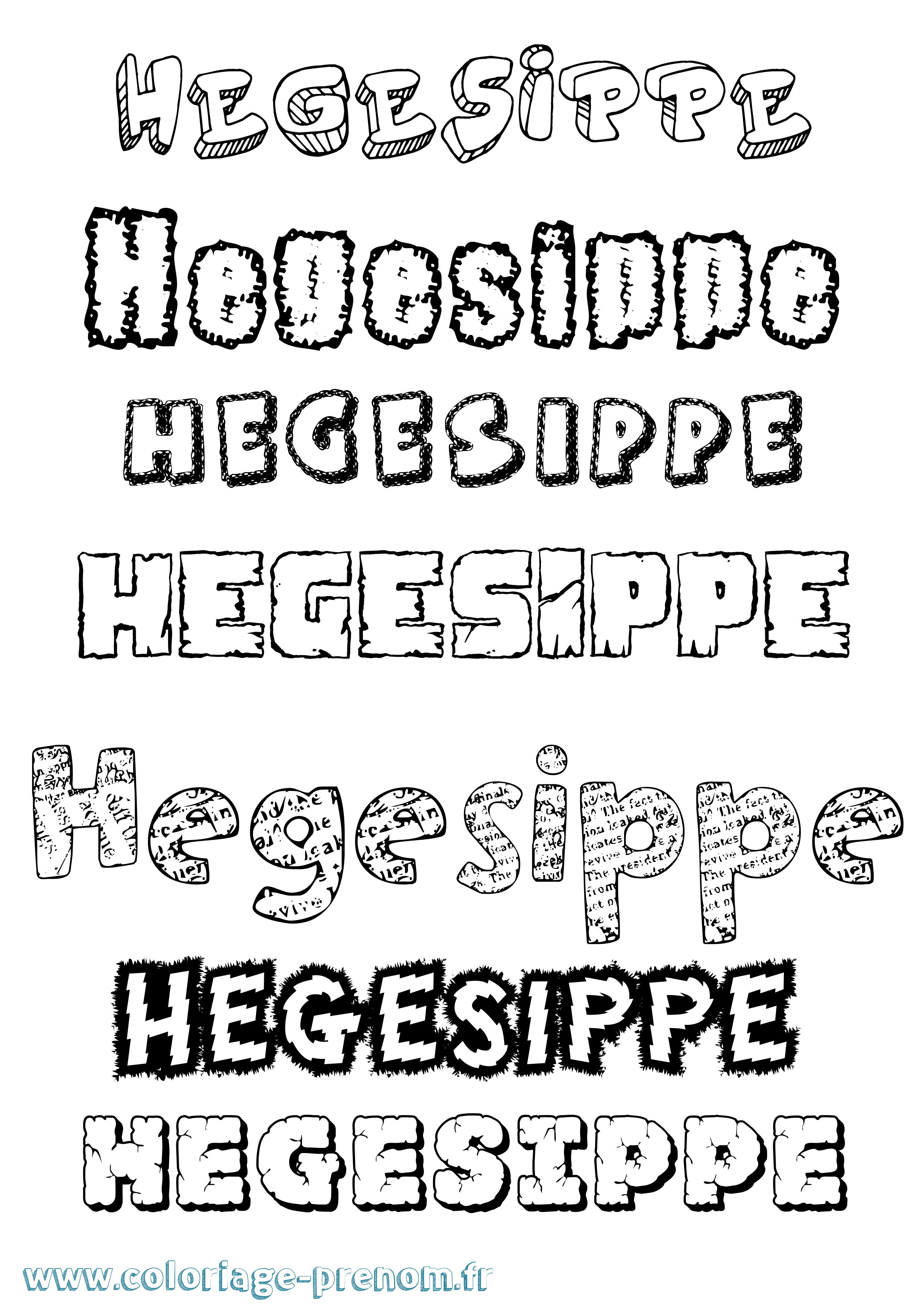 Coloriage prénom Hegesippe Destructuré