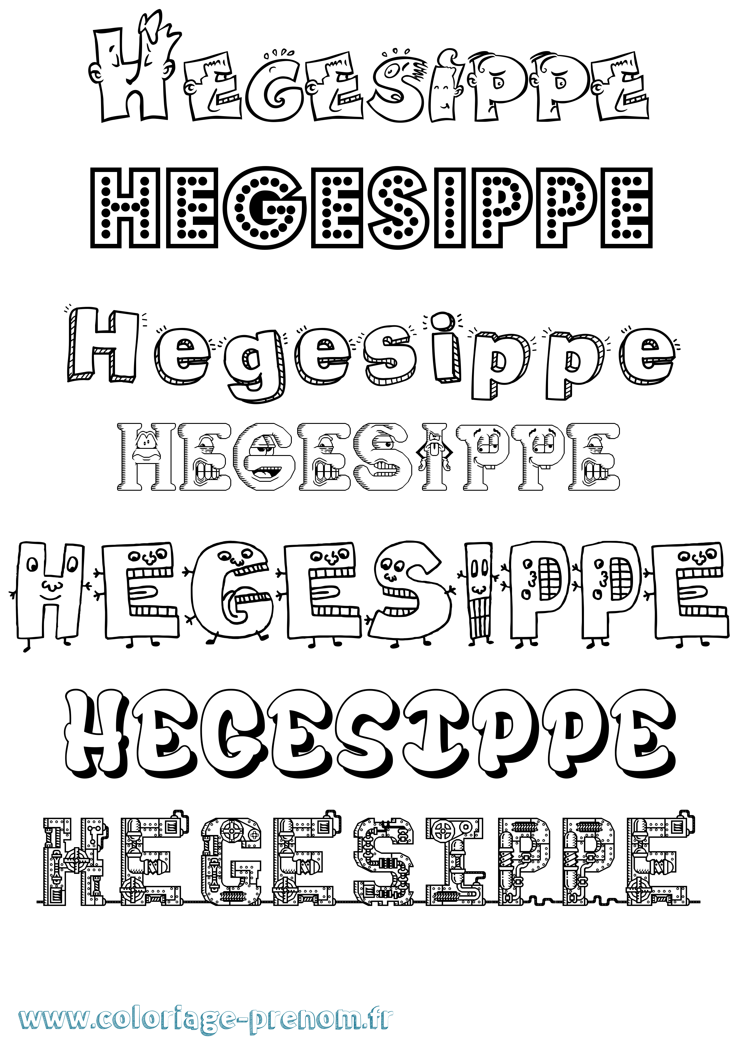 Coloriage prénom Hegesippe Fun