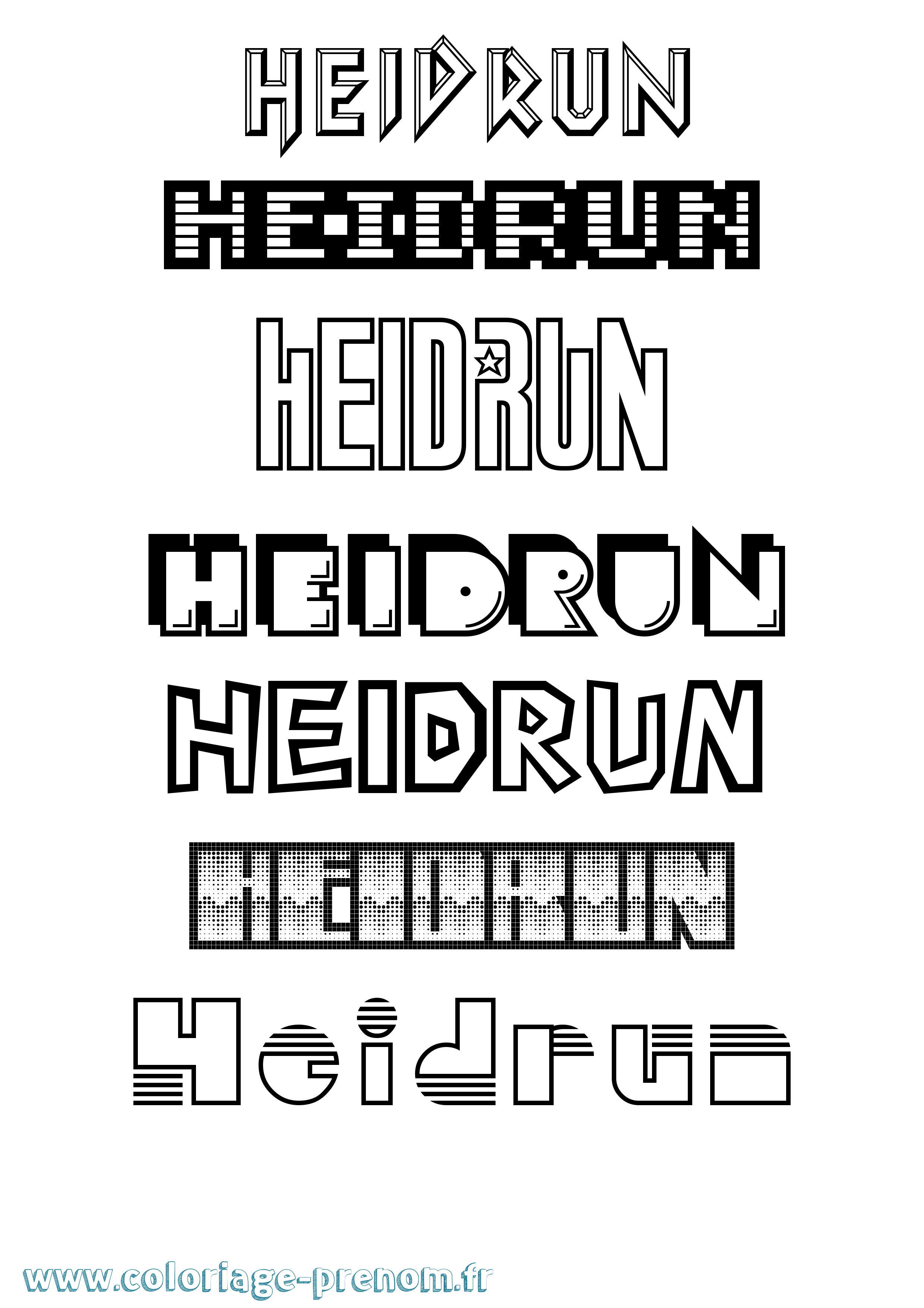 Coloriage prénom Heidrun Jeux Vidéos